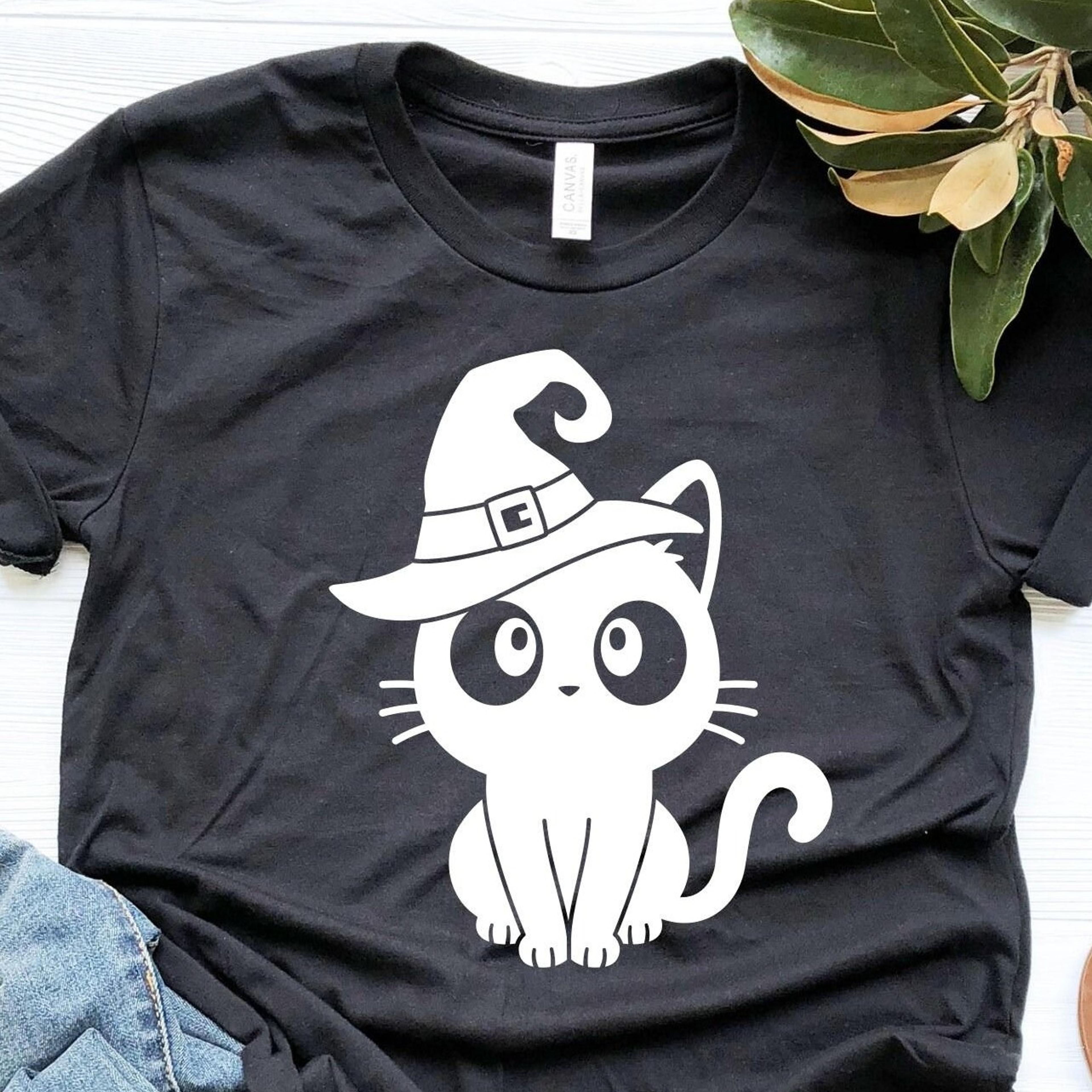 halloween black cat shirt, halloween cat shirt, cute halloween cat shirt, cute black cat shirt, witch cat shirt , black