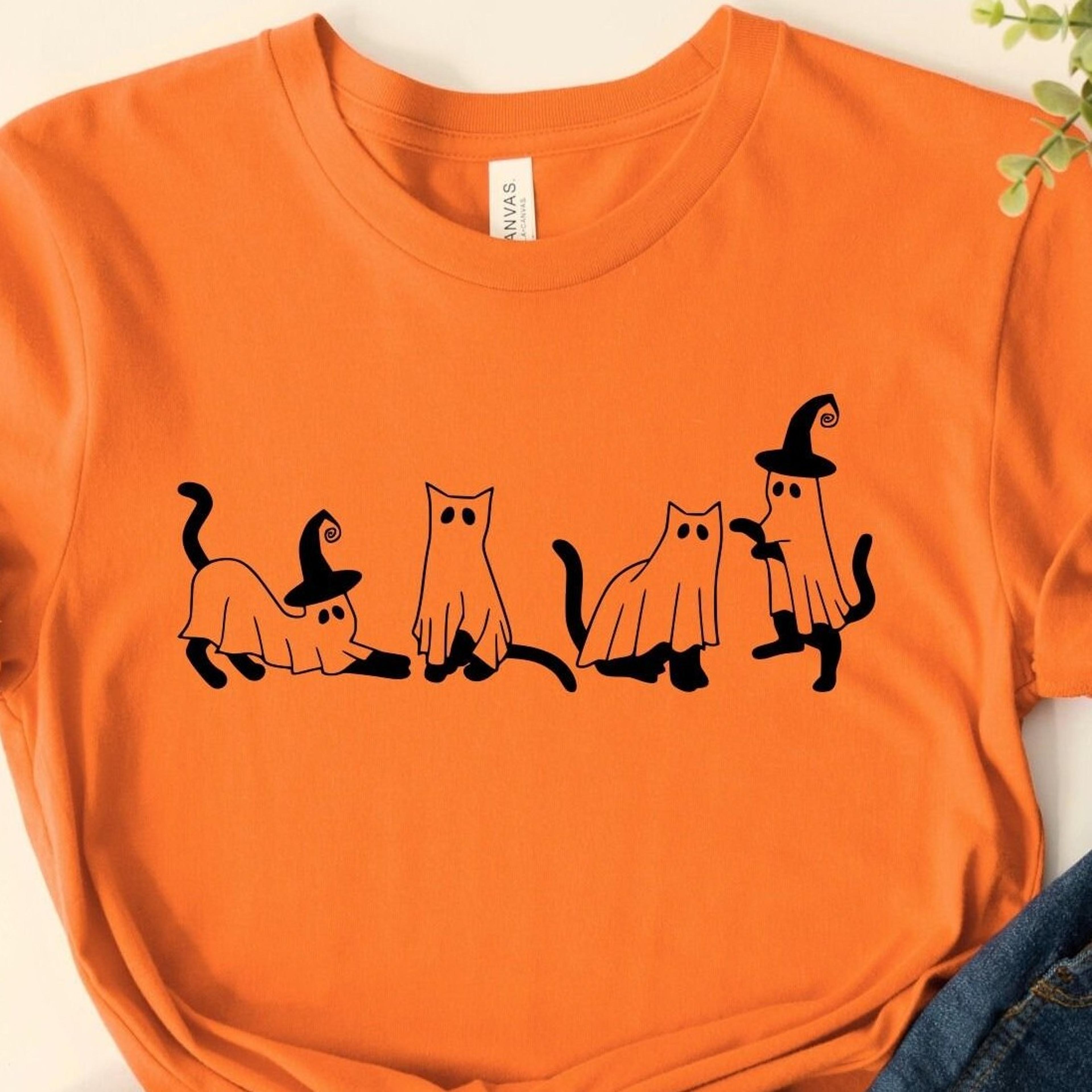 halloween ghost cat shirt, halloween cat shirt, ghost cat, halloween shirt, gift for halloween, cat lovers shirt, gift