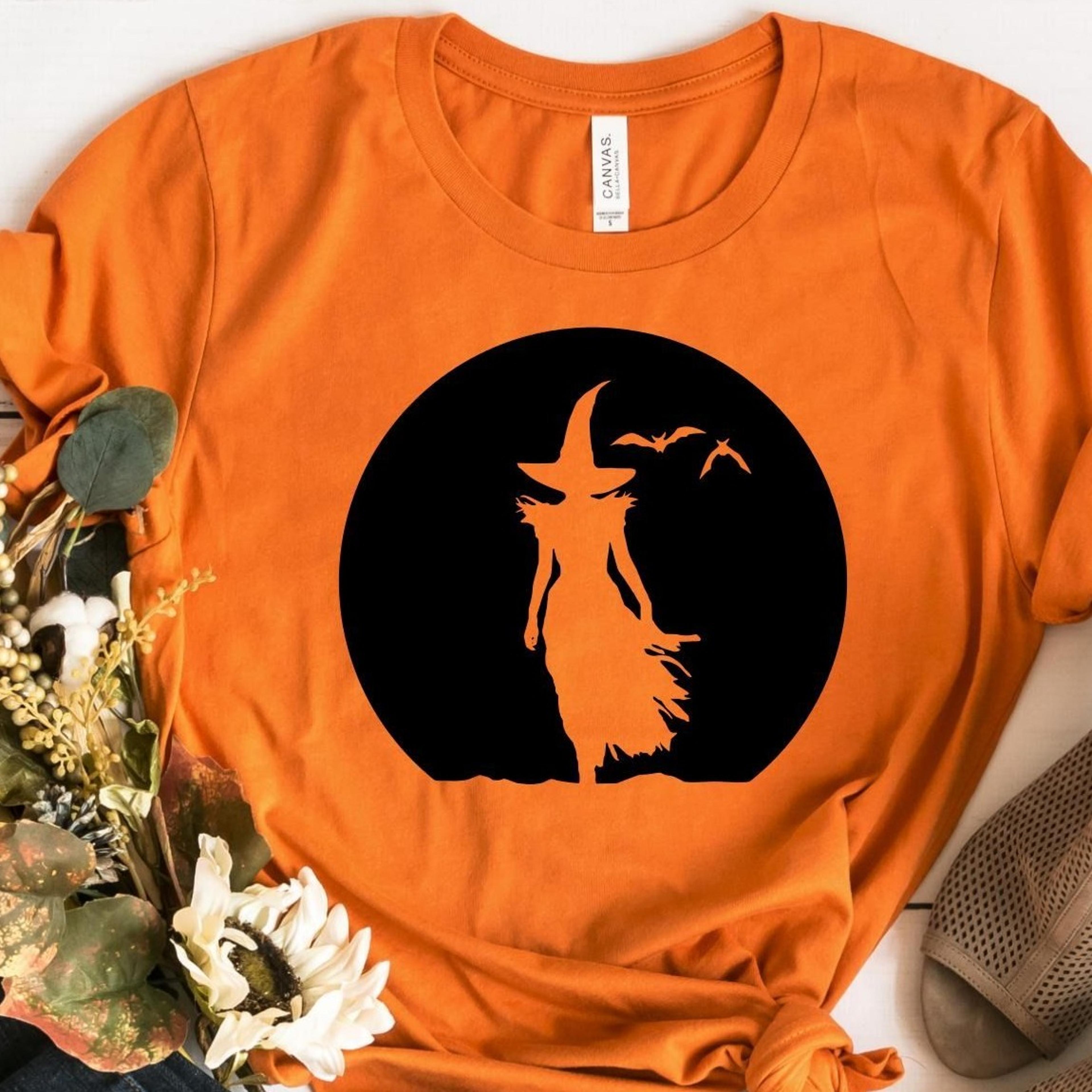 moon witch shirt, wicked witch shirt, kids bedroom shirt, halloween witch shirt, witch silhouette shirt, spooky witch