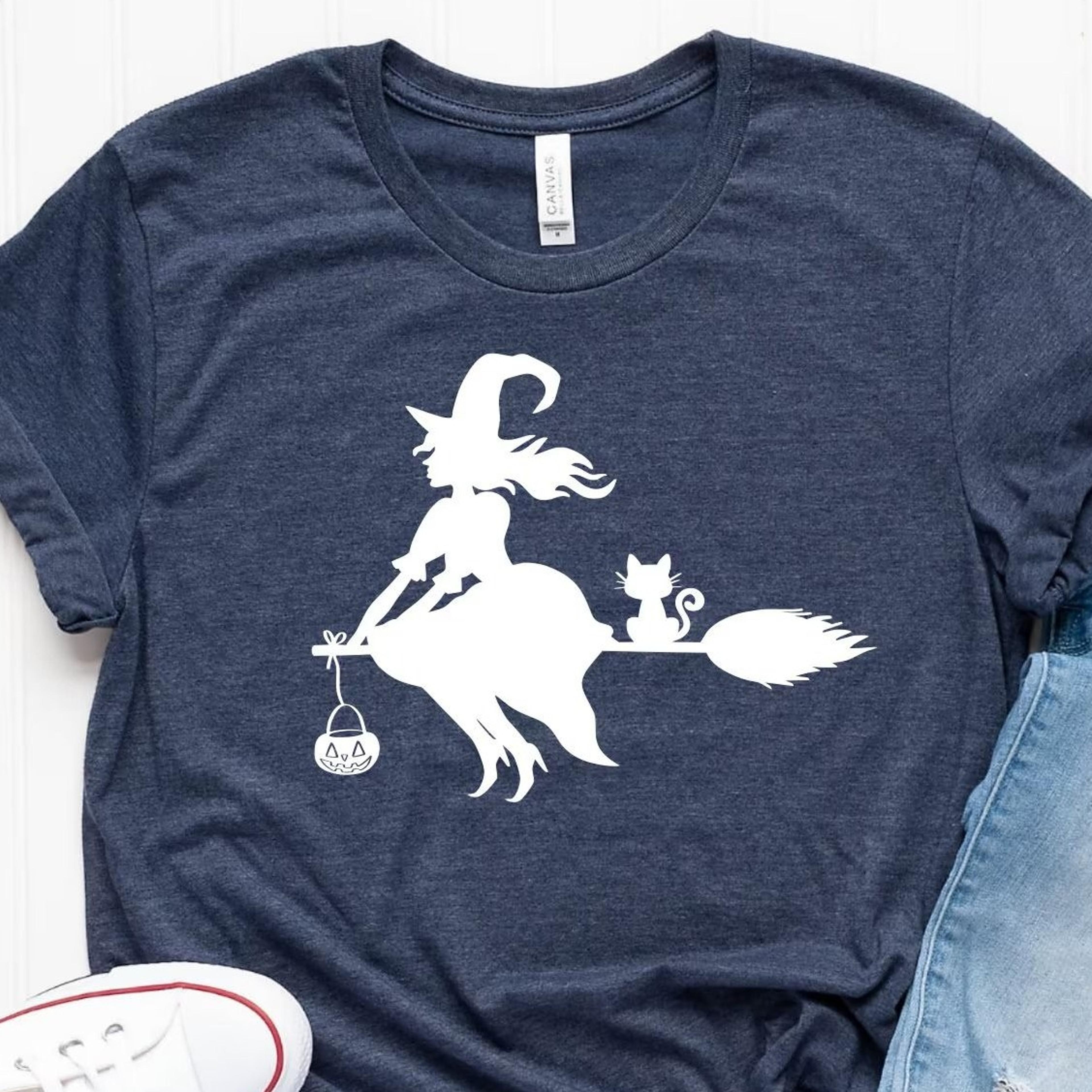 halloween witch shirt, halloween witch tee, witch shirt, spooky witch shirt, halloween witch cat shirt