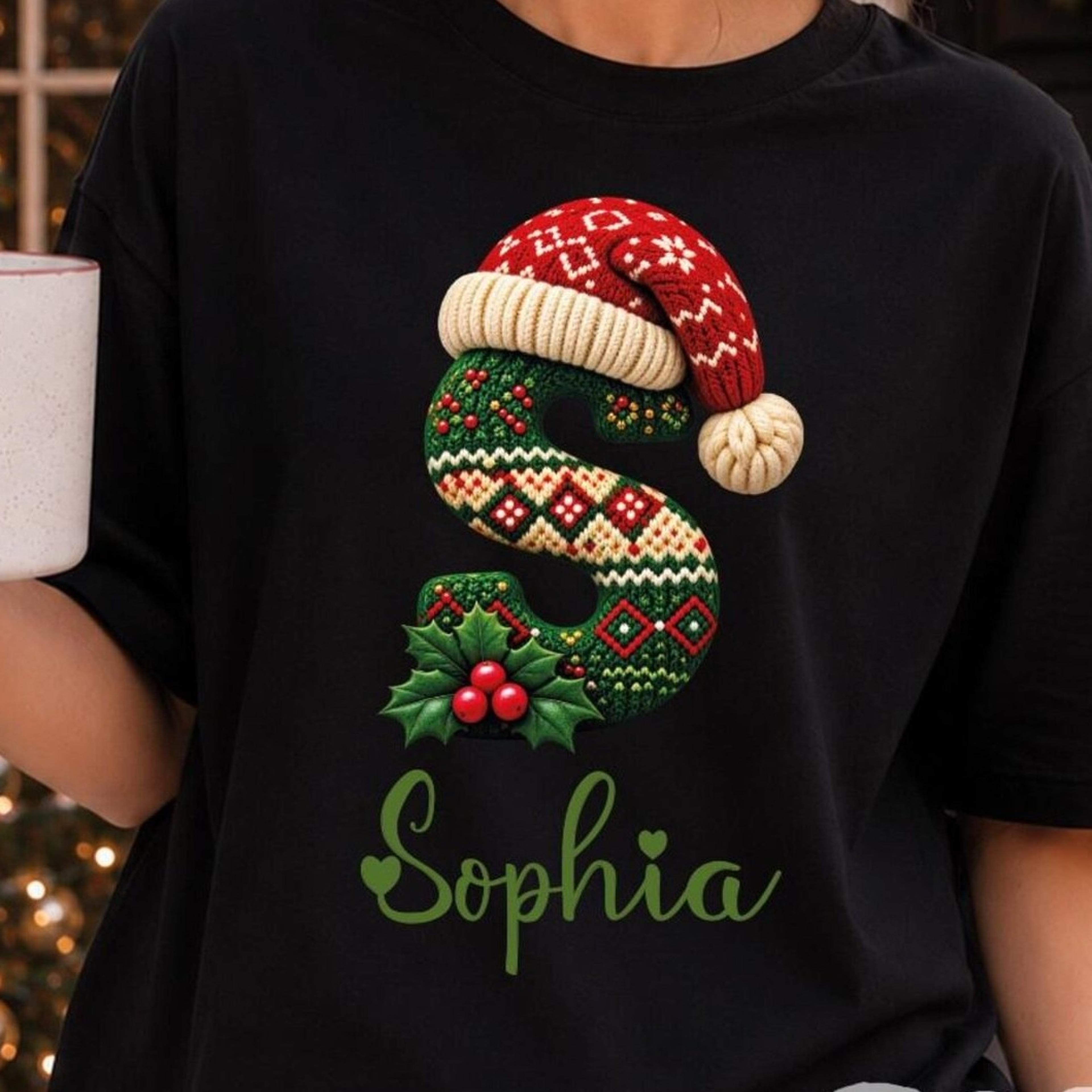 christmas shirt, alphabet xmas name shirt tee, custom christmas family name 2026 shirt, christmas 2026 shirt