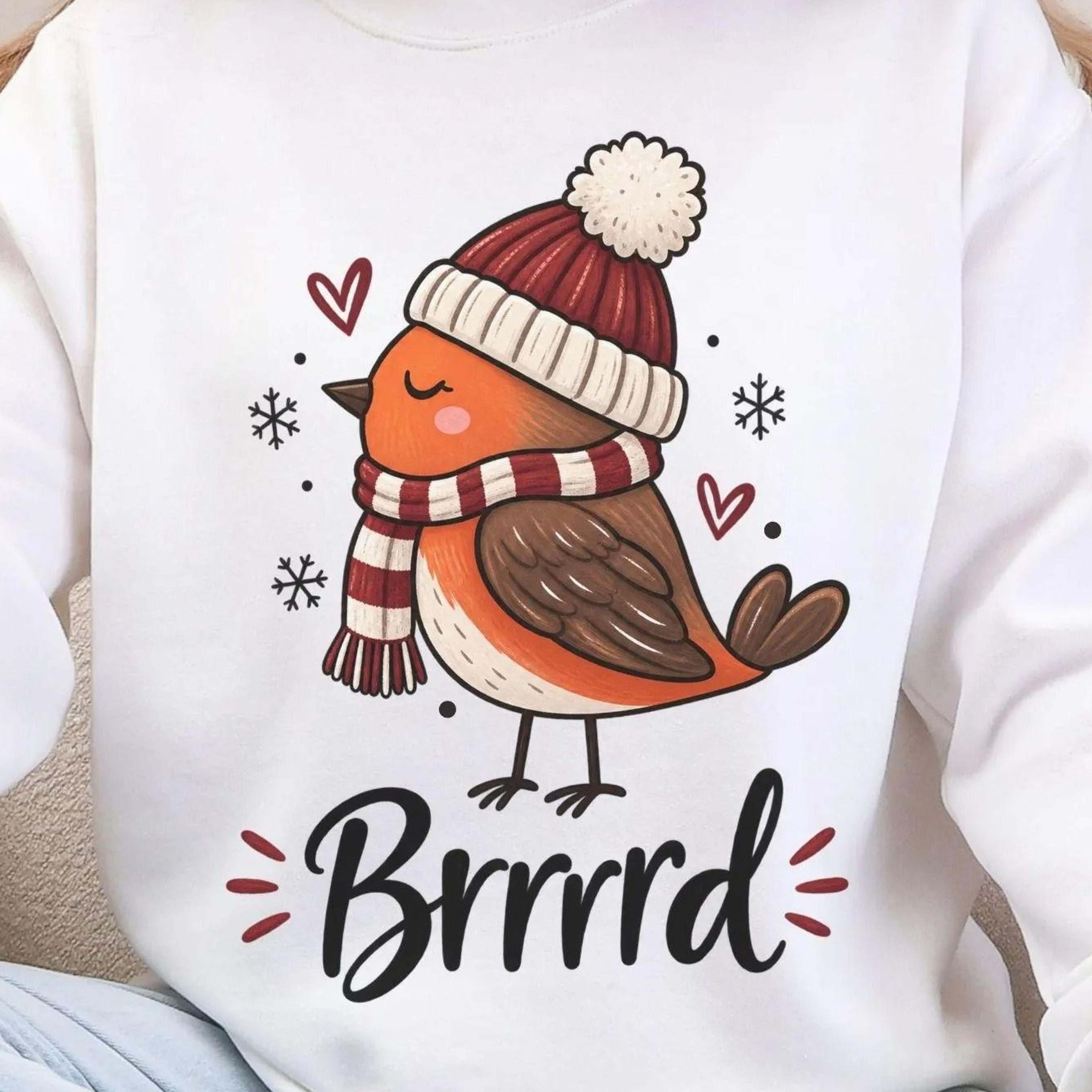 winter bird shirt funny bird sweatshirt cute robin hoodie bird lover giftful christmas birdfully shirt cozy sweatshirt f