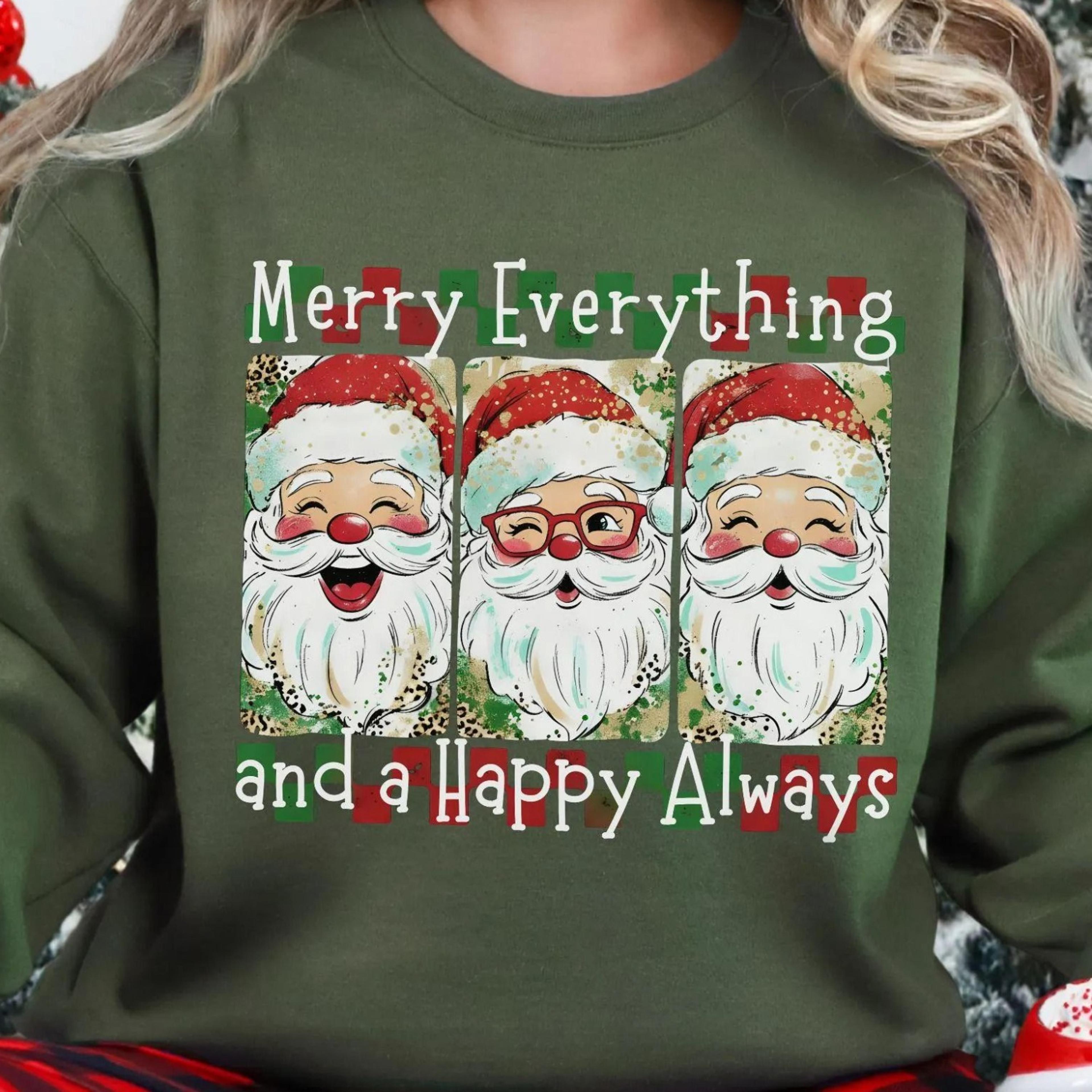 retro santa claus sweatshirt vintage merry christmas sweater festive family holiday shirt gift idea funny christmas