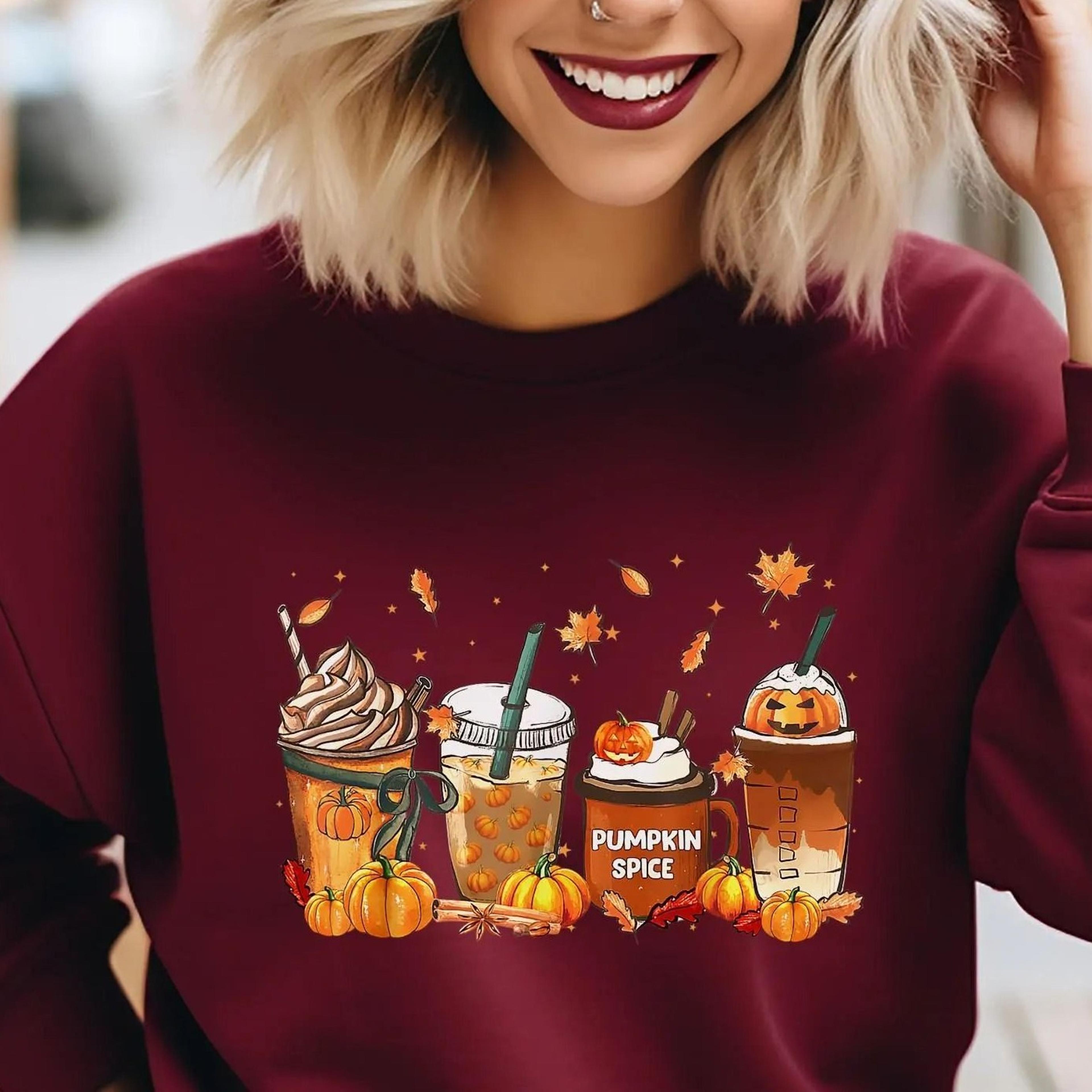 fall coffee , cute pumpkin spice latte sweatshirt, thanksgiving gift idea, autumn pumpkin t-shirt, psl lover