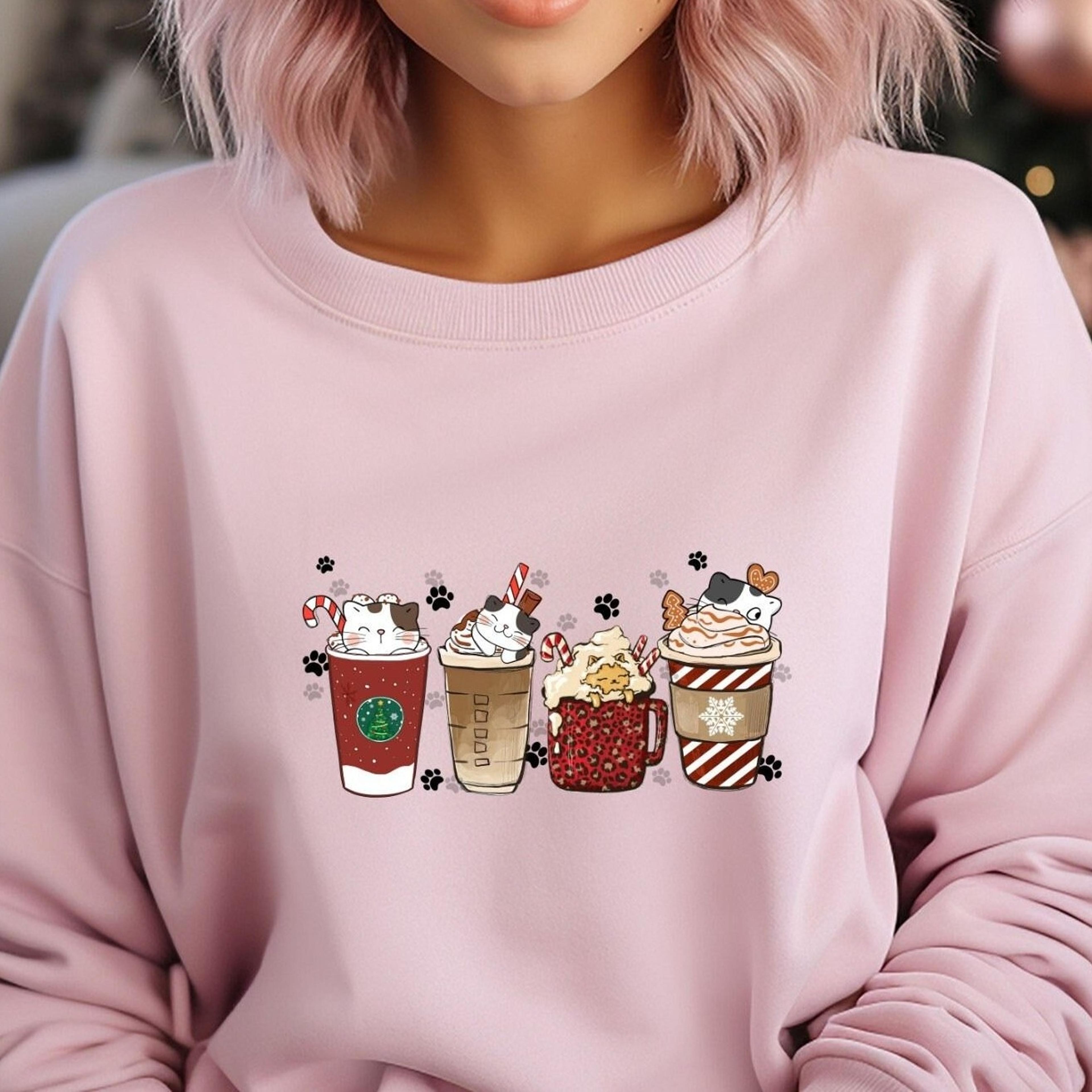 cat christmas sweatshirt, super cute cat t-shirt, gift for cat lovers, cat xmas hoodie, mom gift for christmas