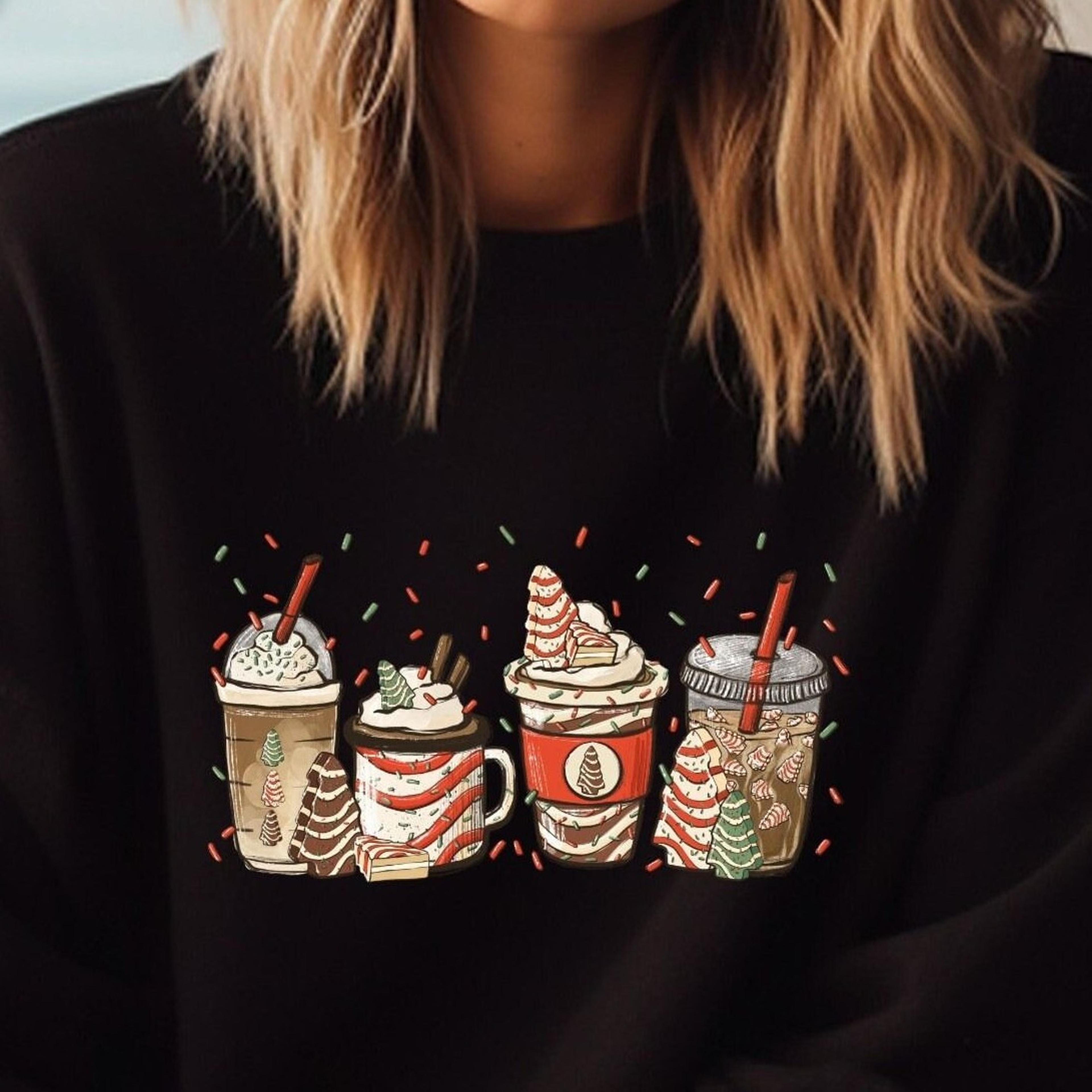 christmas coffee sweatshirt, holiday latte shirt, coffee lover gift, christmas drinks , women holiday sweater