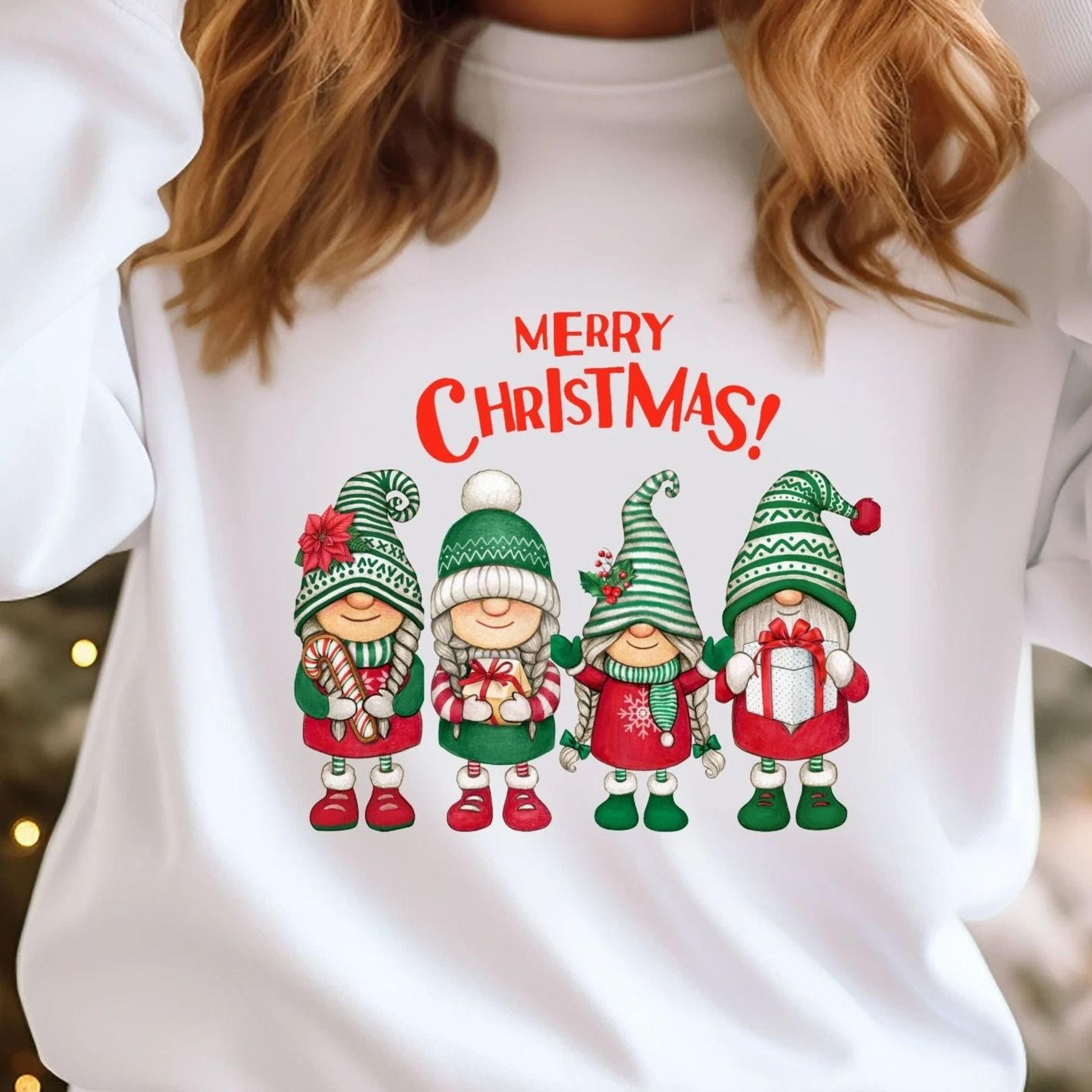 funny christmas gnomes sweatshirt, family holiday matching sweater, personalized xmas tee, group christmas