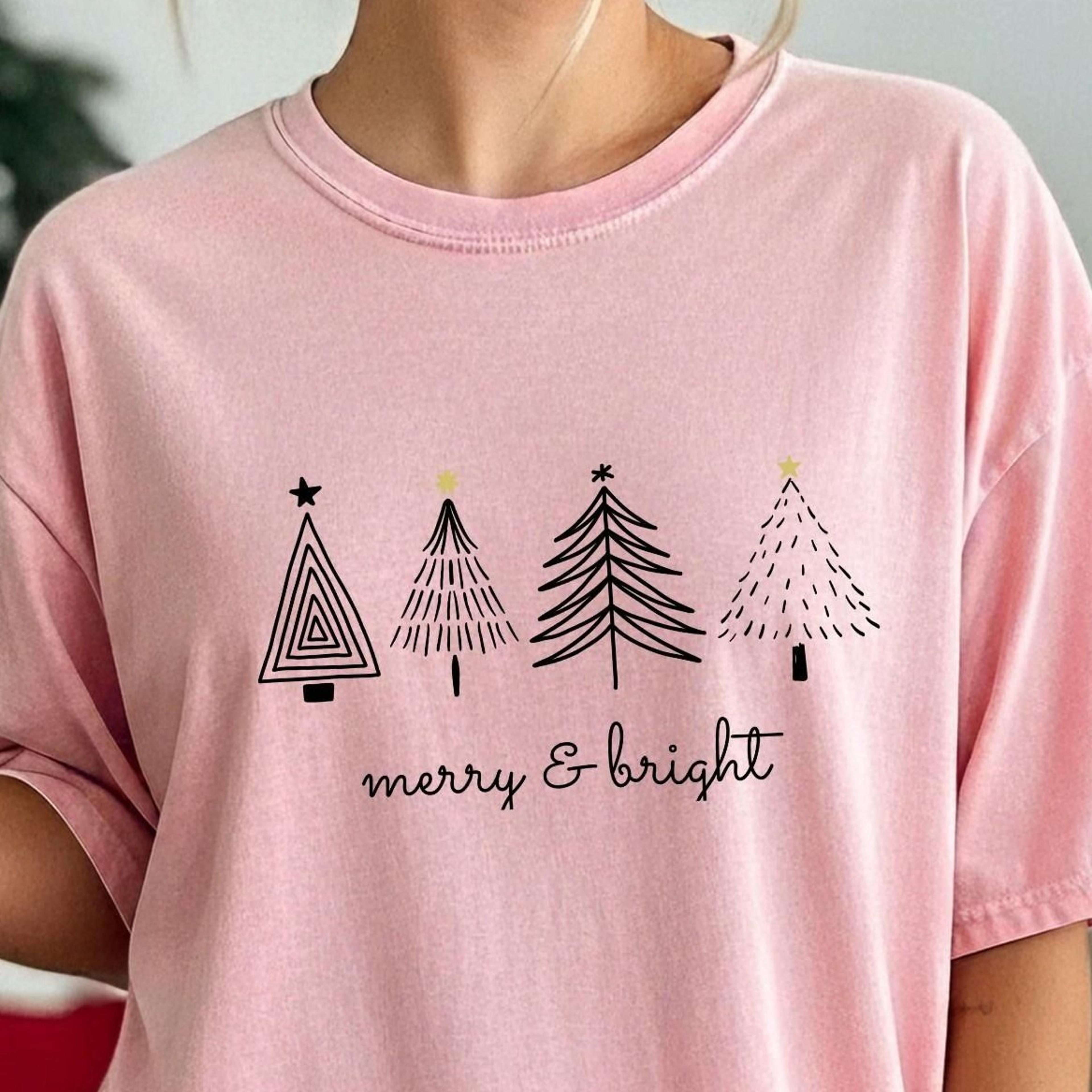 simple christmas sweatshirt, christmas tree shirt, christmas doodle tee, minimalist christmas