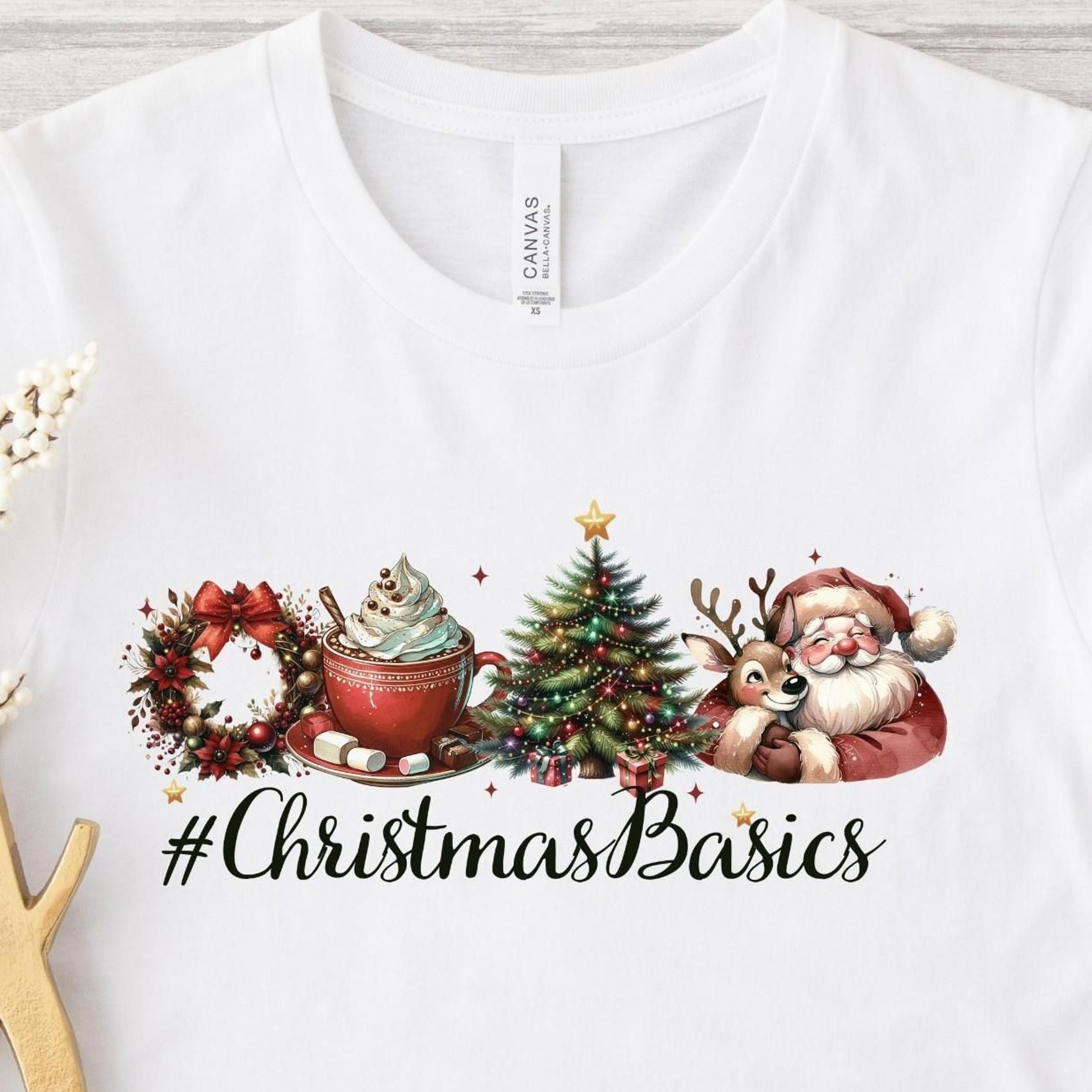 christmas basics sweatshirt, christmasbasics , christmas shirts for women, cocoa tree reindeer sweater