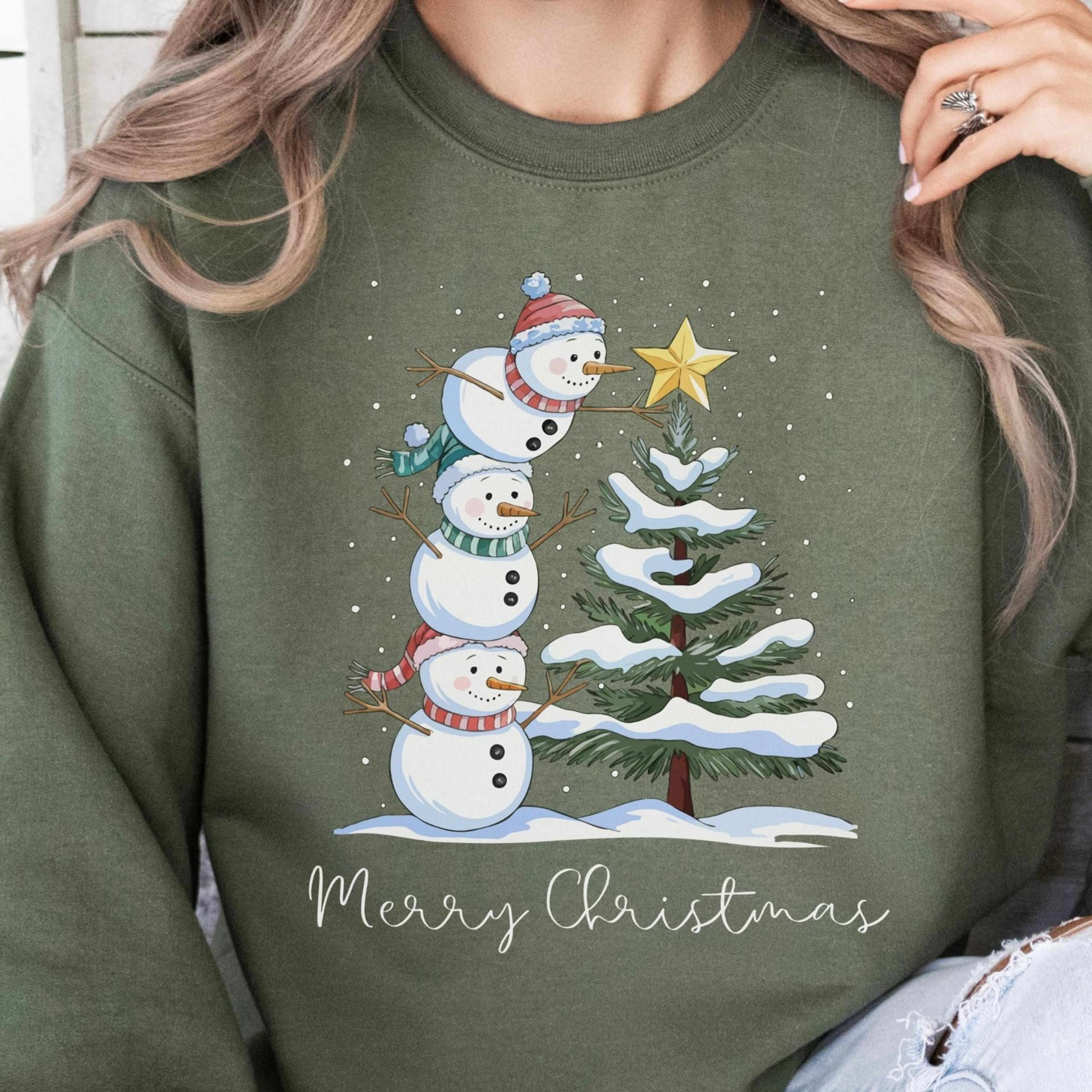 snowman christmas sweatshirt, christmas sweater, snowman shirt, cute christmas gift for women, merry christmas shirt