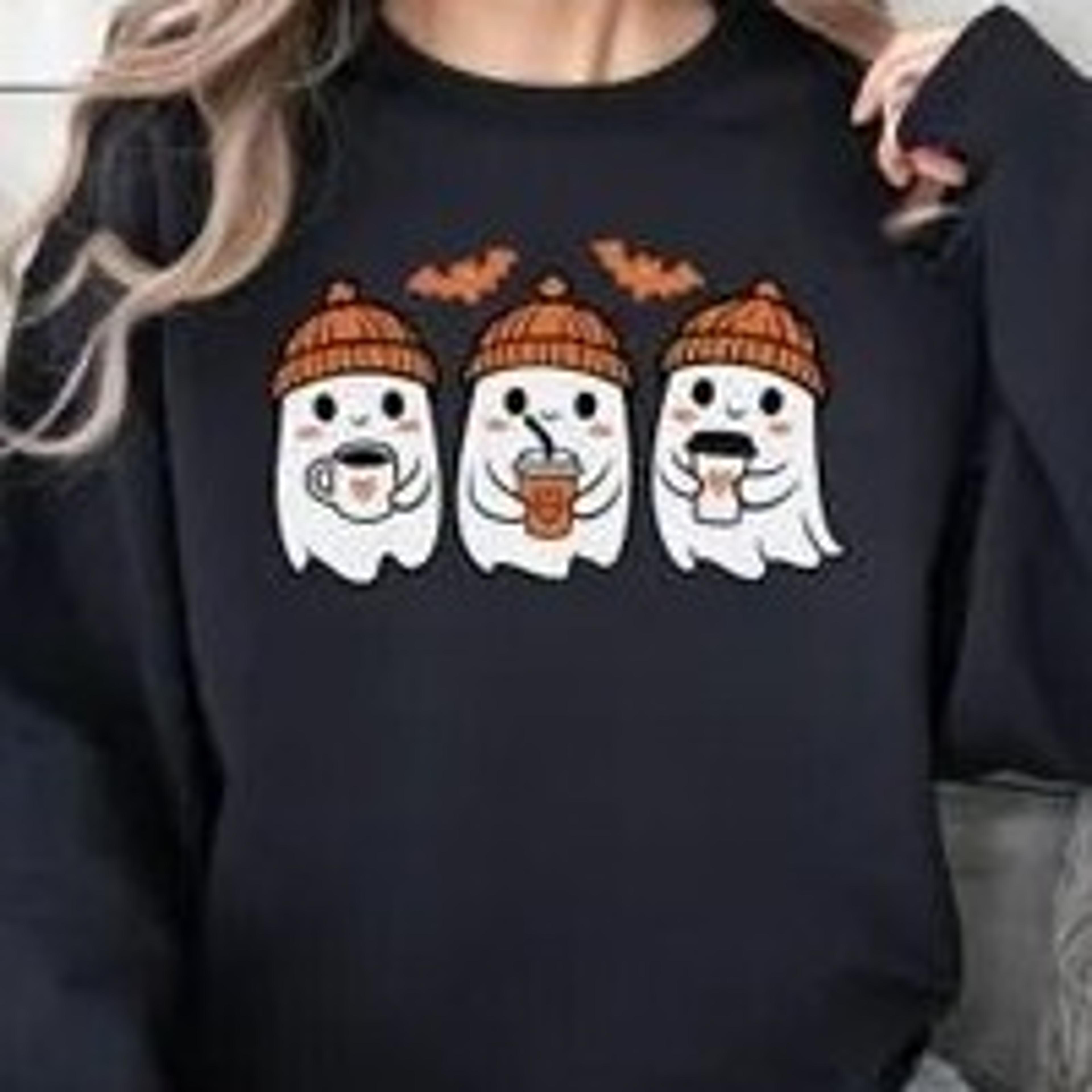 ghost coffee sweatshirt, ghost sweatshirt, halloween sweatshirt, halloween coffee shirt, cute ghost shirt, fall sweatshi