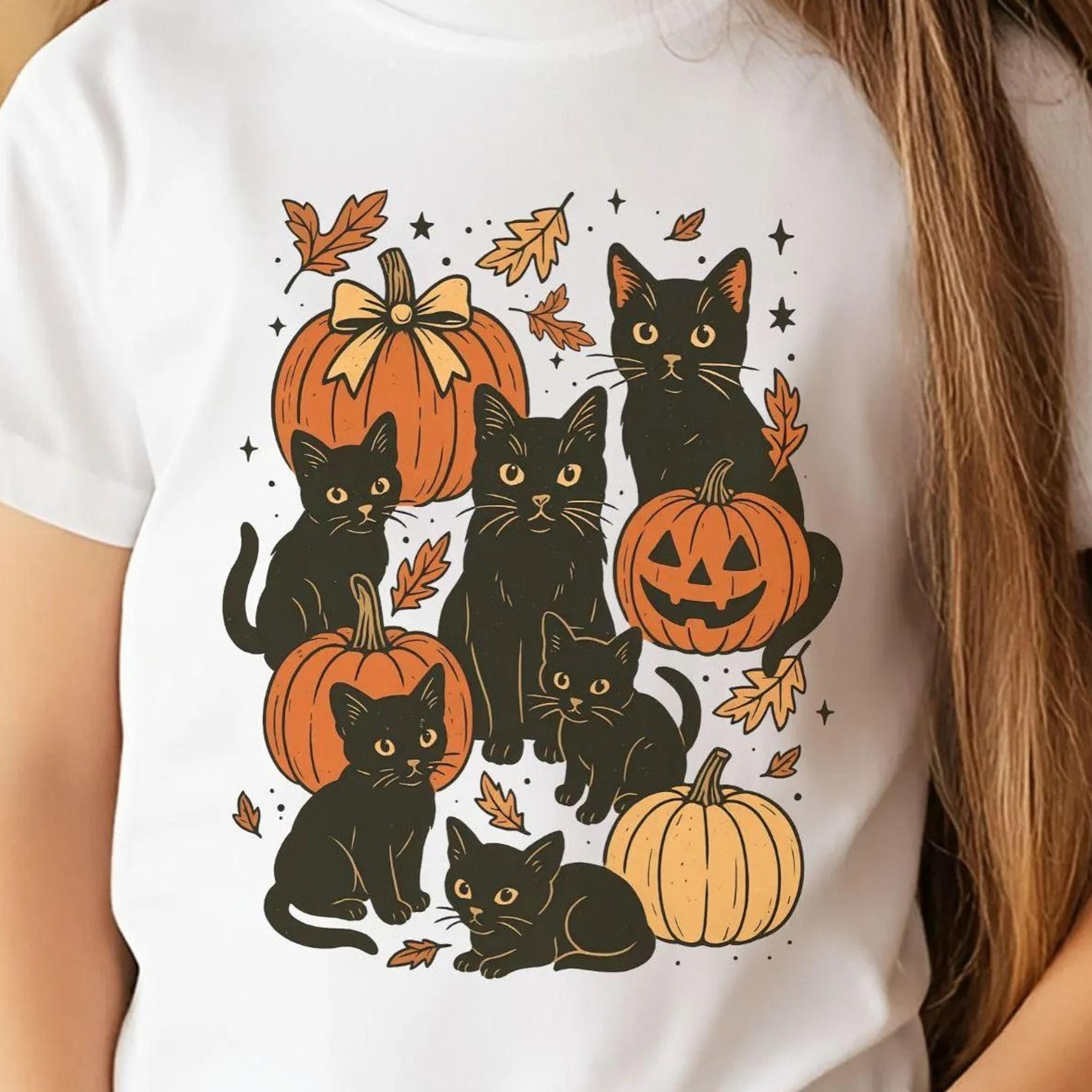 black cat pumpkin sweatshirt cute fall catlover shirt autumn pumpkinful cozy spooky season gift catful halloween