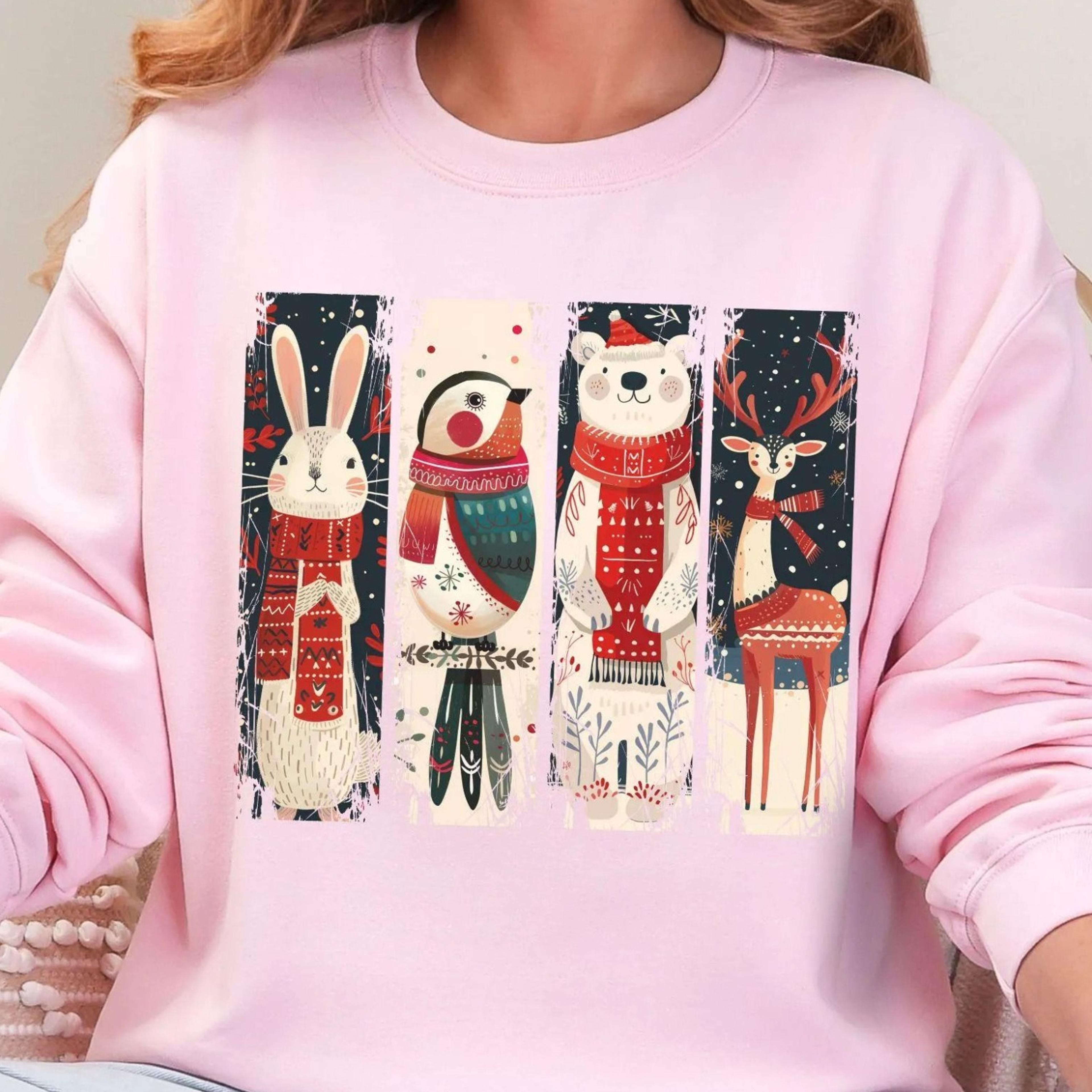 women scandinavian folk art christmas sweatshirt hygge gifts, norwegian folk art tee, cottagecore christmas tshirt