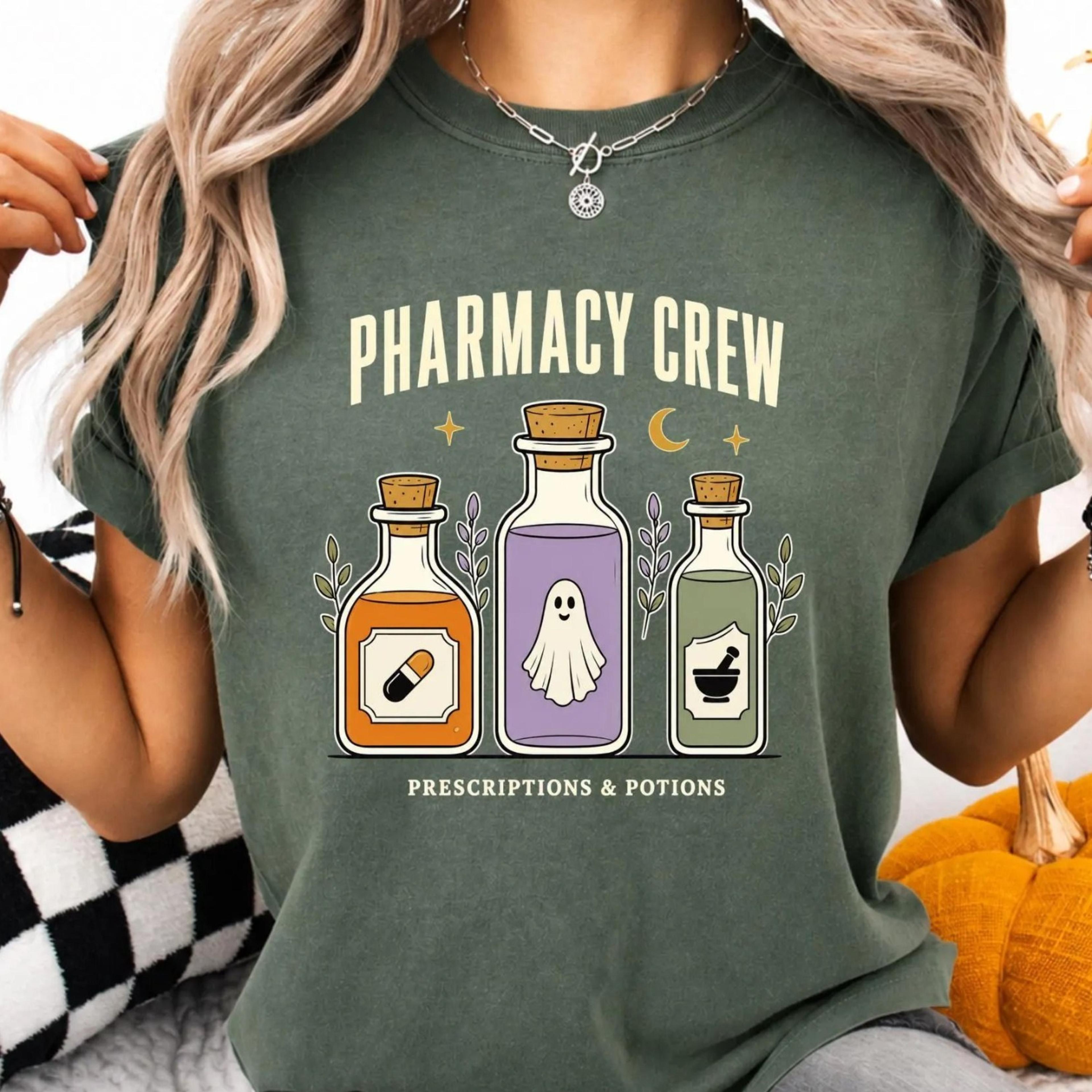 pharmacy crew halloween shirt, pharmacist halloween shirt, pharmacy technician gift, spooky pharmacy shirt, pharmacist
