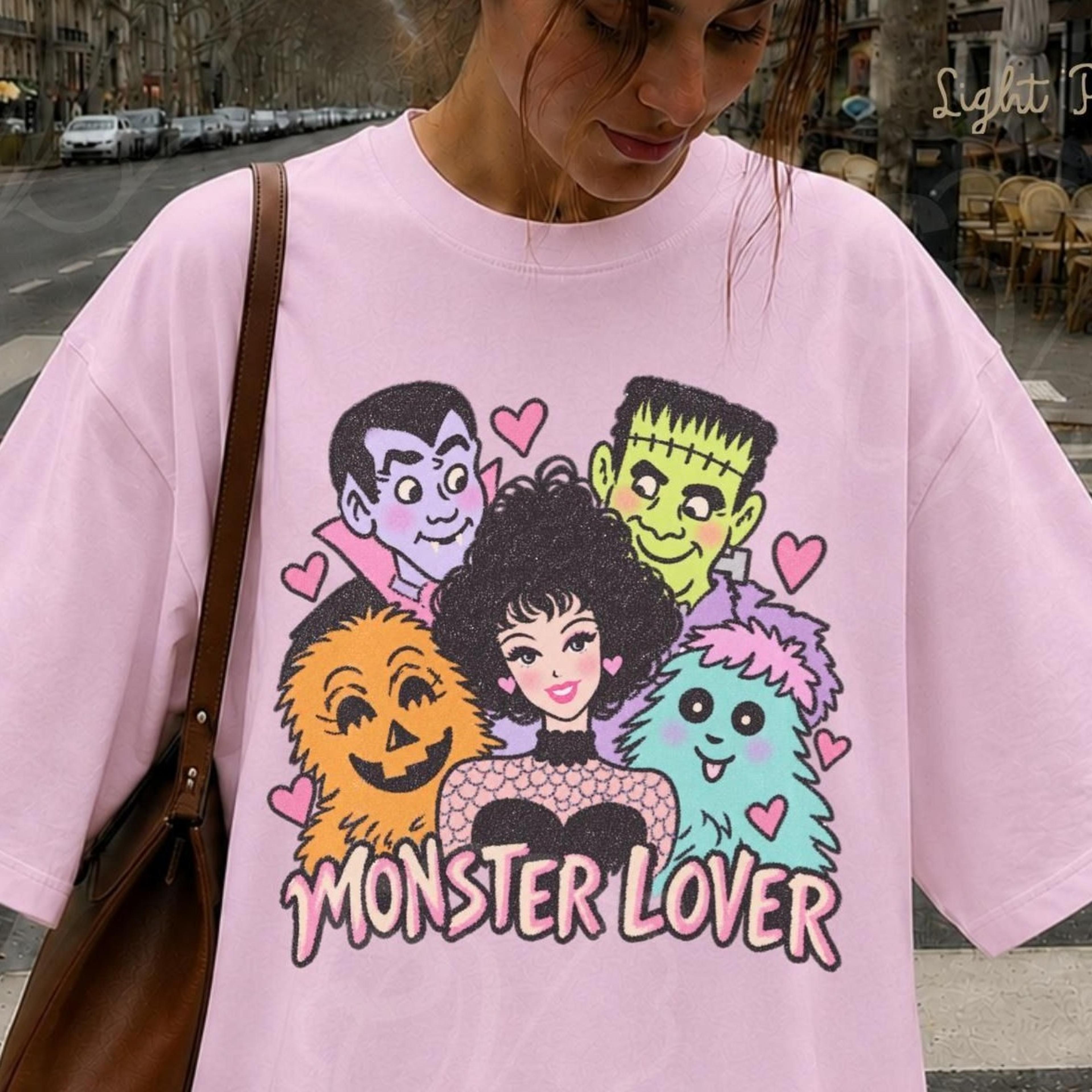 monster lover halloween t-shirt, retro halloween shirt, spooky monster t-shirt, cute halloween shirt, vintage horror