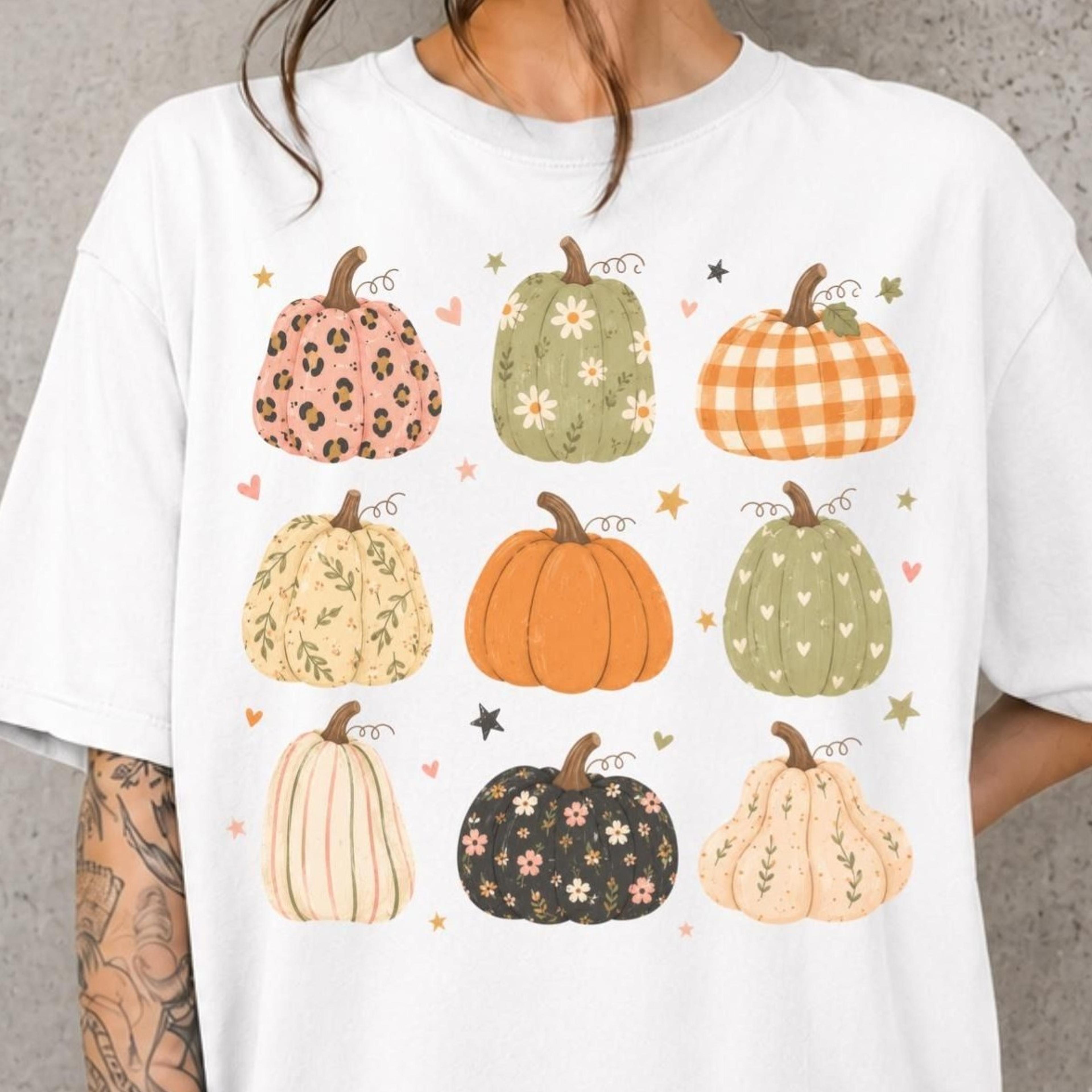 autumn pumpkin shirt, pumpkin t-shirt, cottagecore autumn outfit, pumpkin print shirt, cozy autumn tee, fall aesthetic