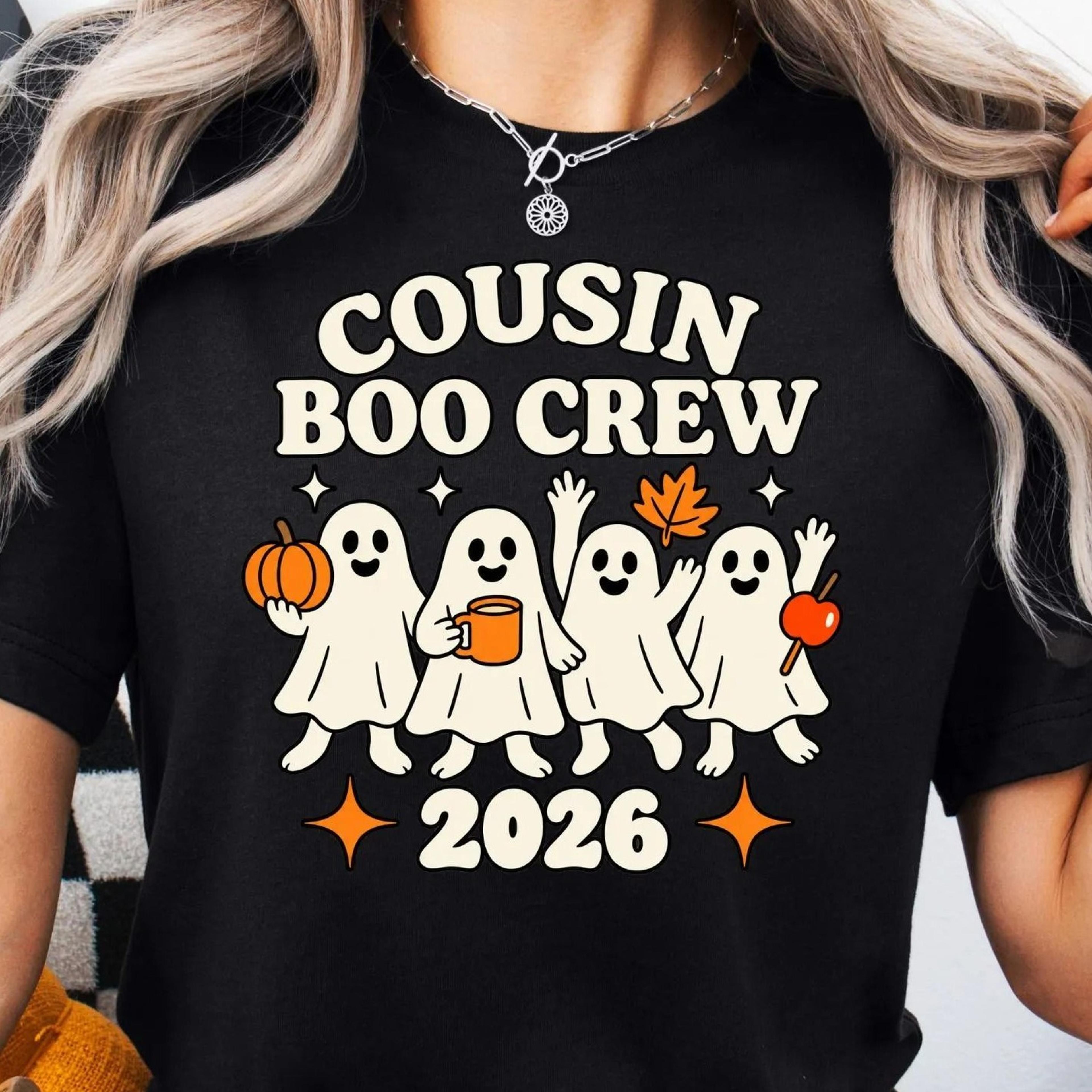 cousin boo crew shirt 2026, matching cousin halloween shirt, family halloween ghost tee, spooky season cousin crew shirt