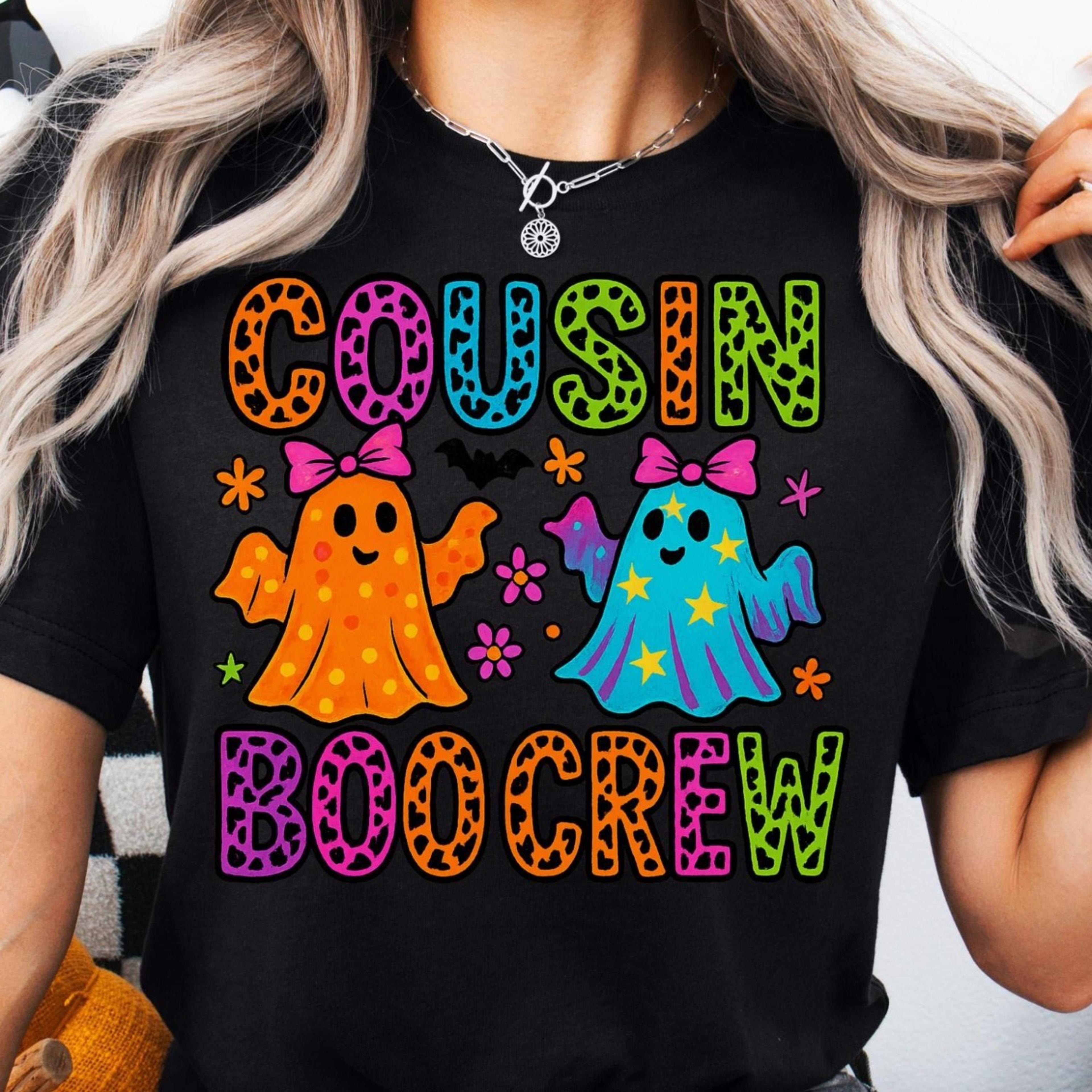 cousin boo crew shirt 2025, matching cousin halloween shirt, family halloween ghost tee, spooky season cousin crew shirt