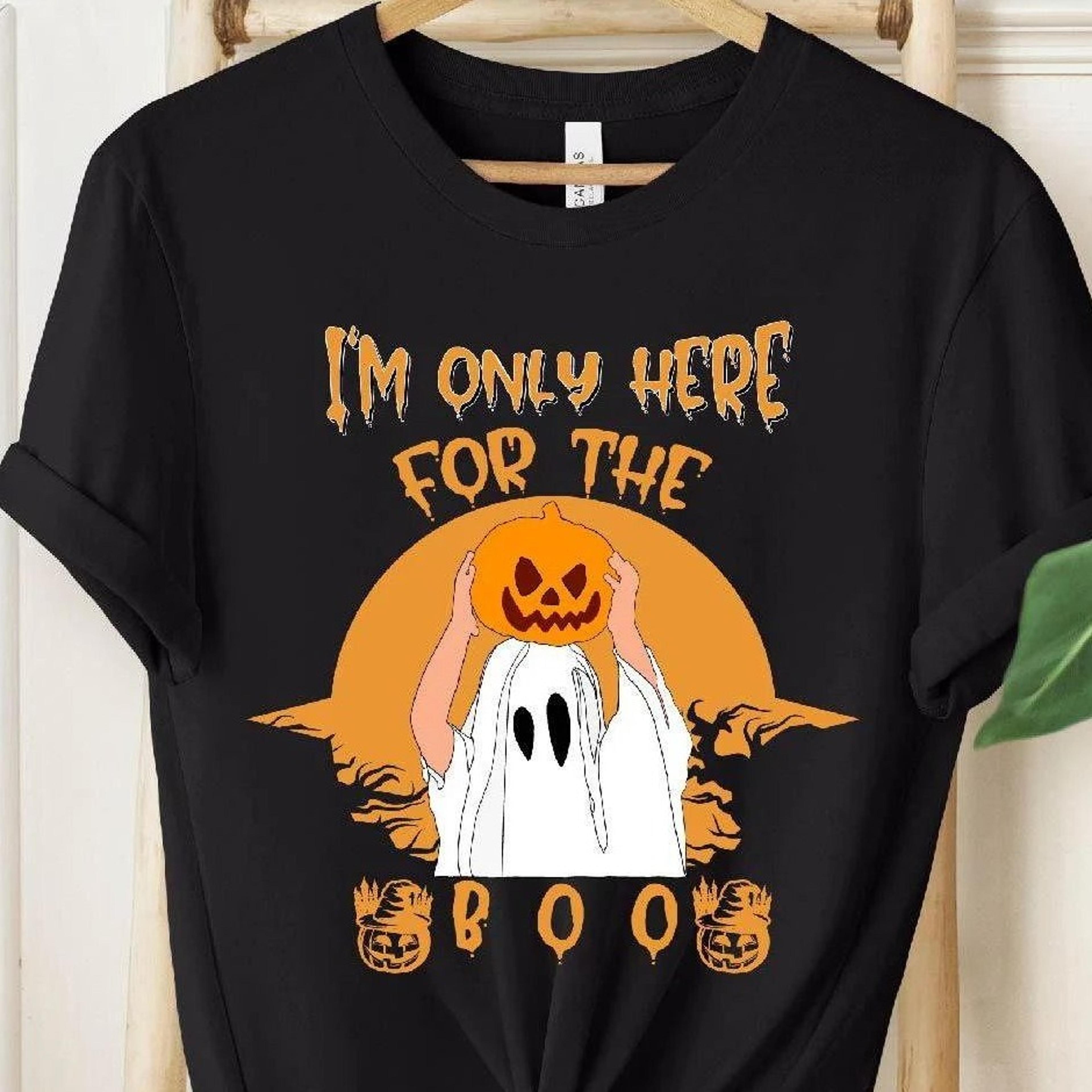 funny halloween ghost t-shirt i m just here for the boos