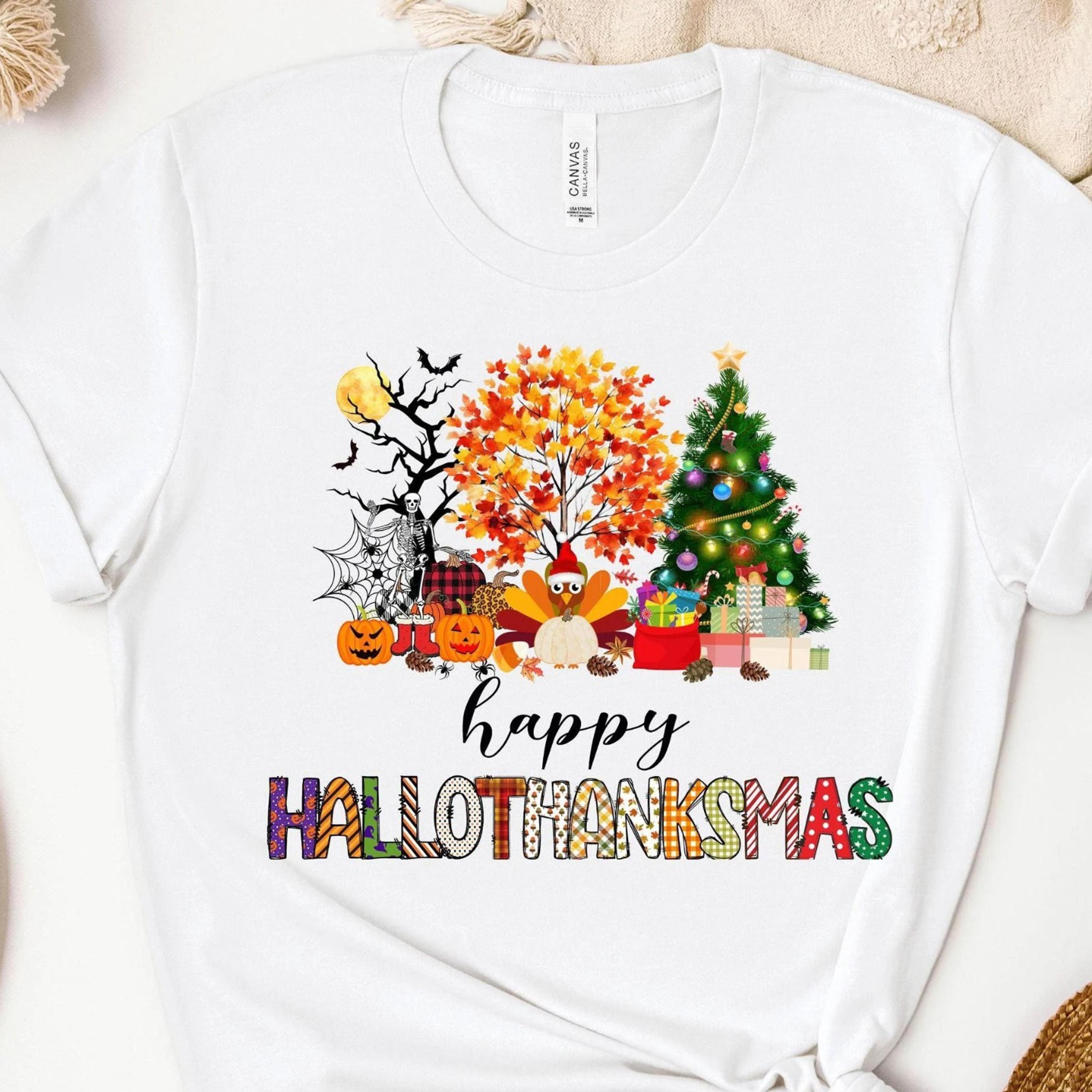 happy hallothanksmas shirt holiday season tee
