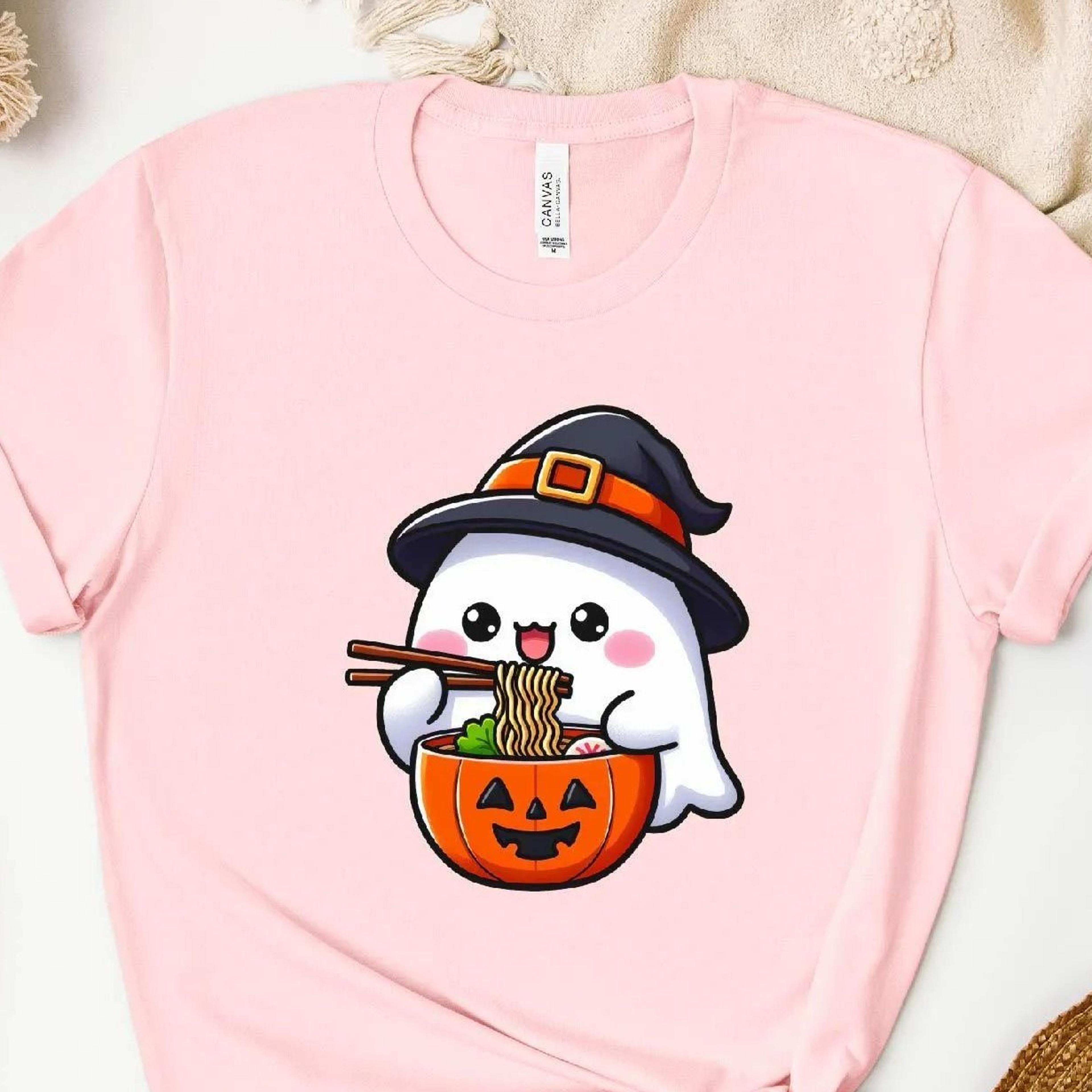 ramen ghost halloween t-shirt cute anime style