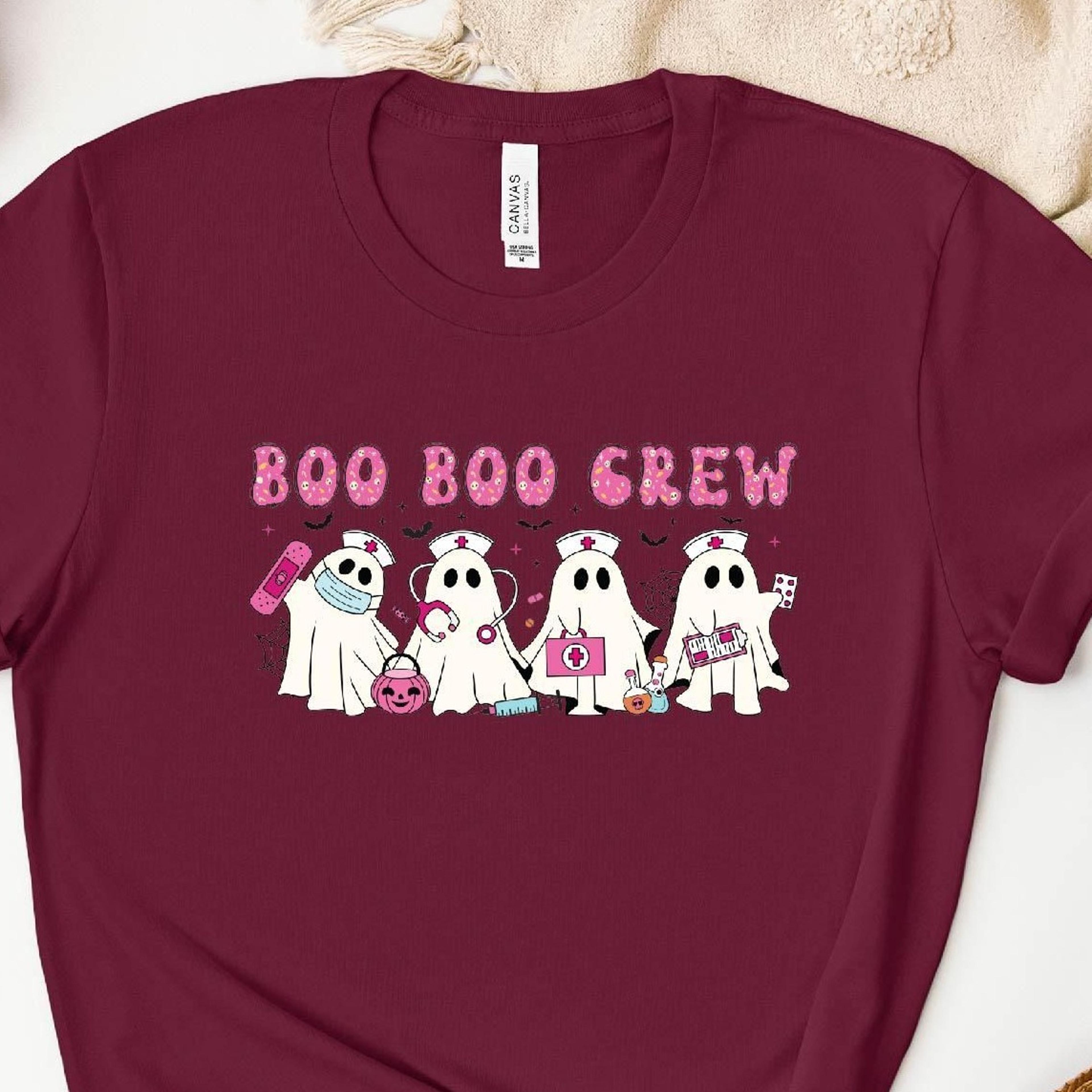 halloween nurse t-shirt boo boo crew ghost