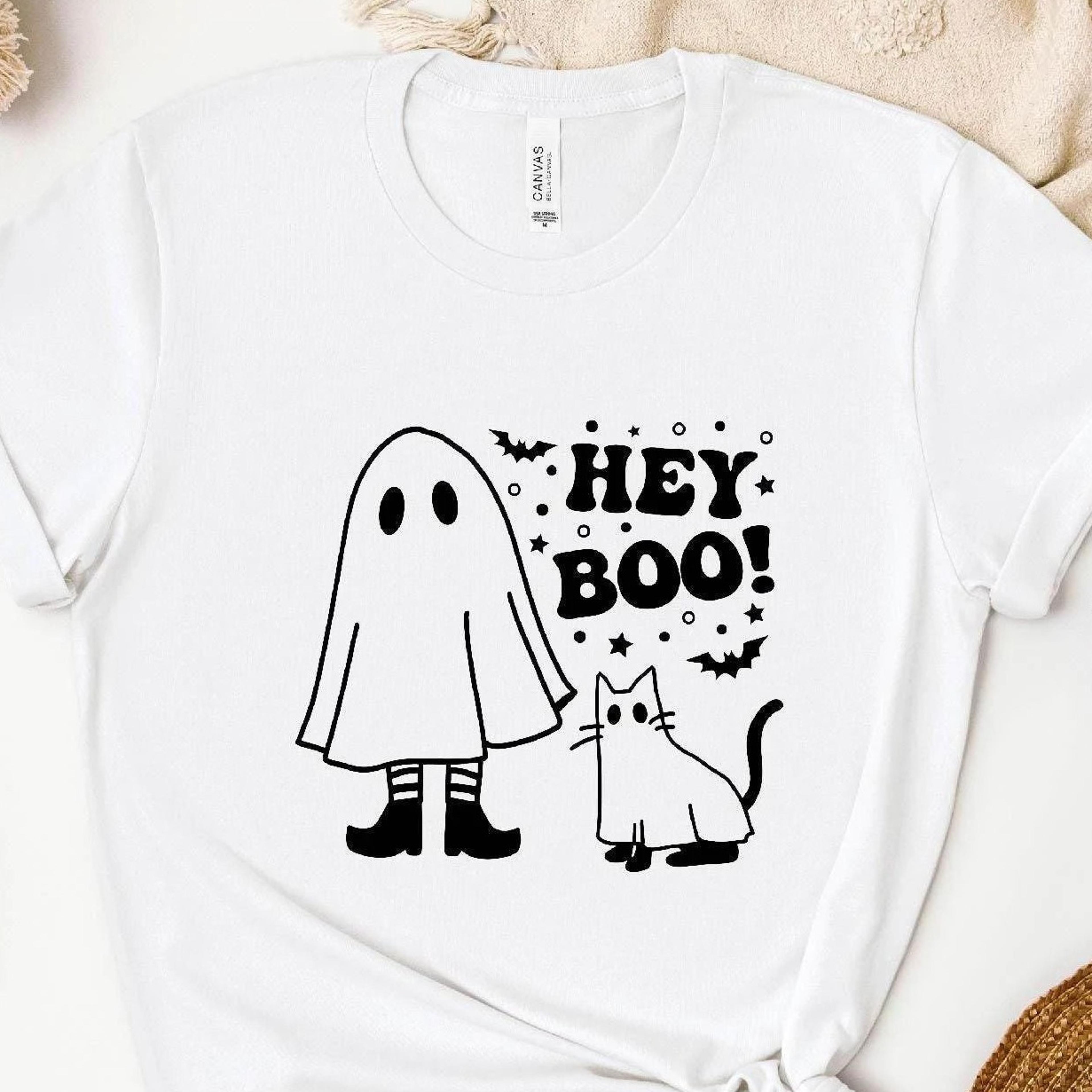 cute ghost cat t shirt halloween cat lover gift