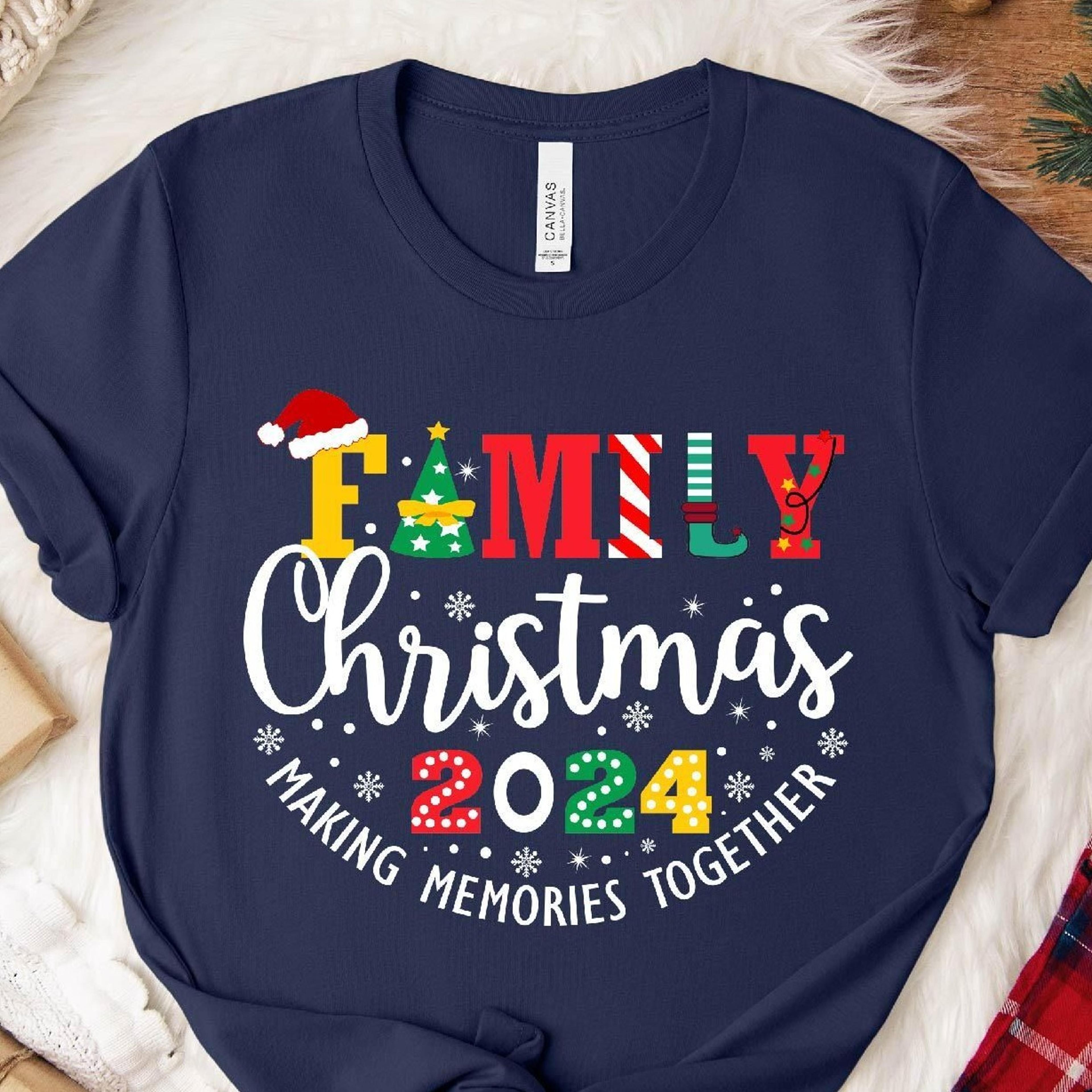family christmas 2024 sweatshirt matching holiday memories