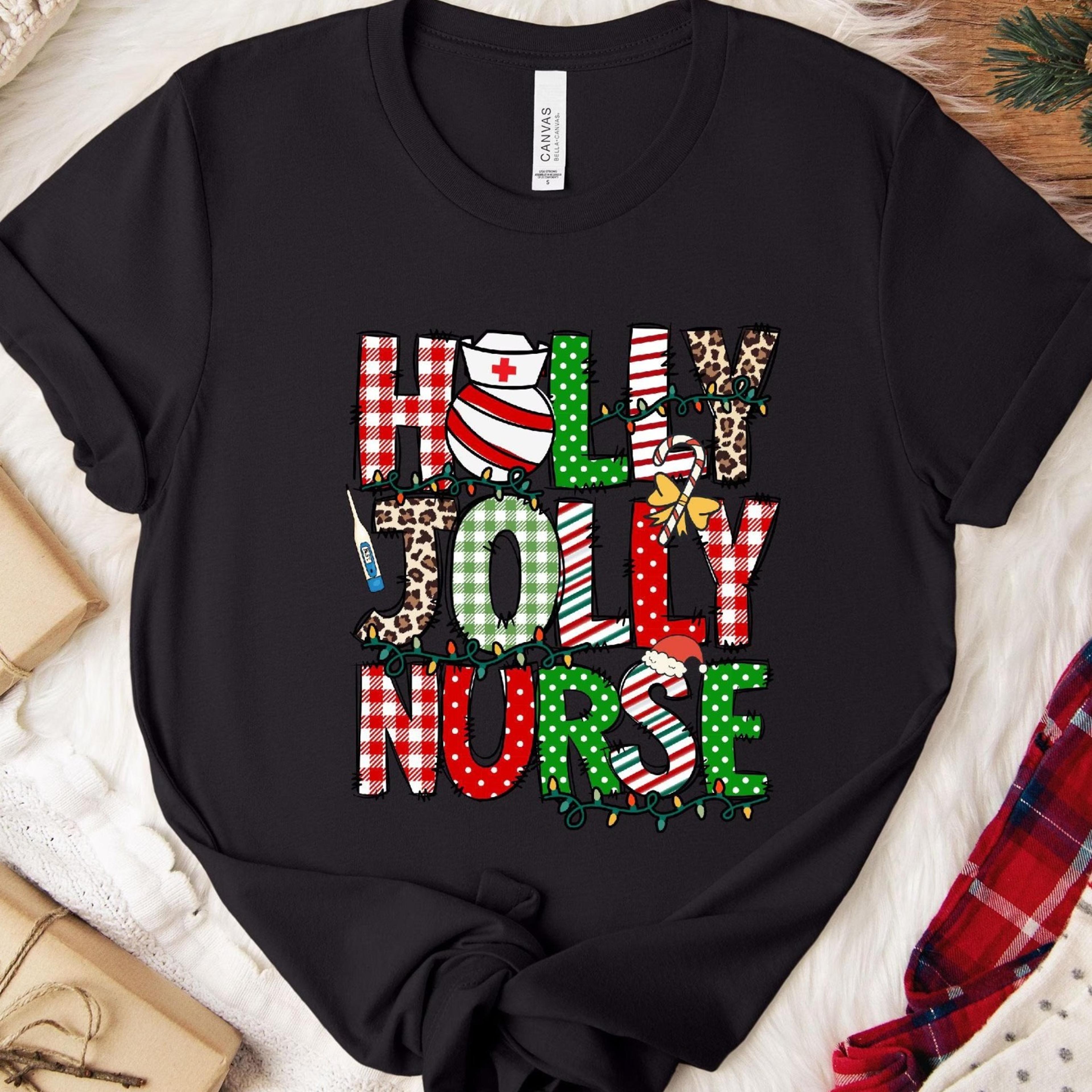 holly jolly nurse christmas shirt festive holiday gift