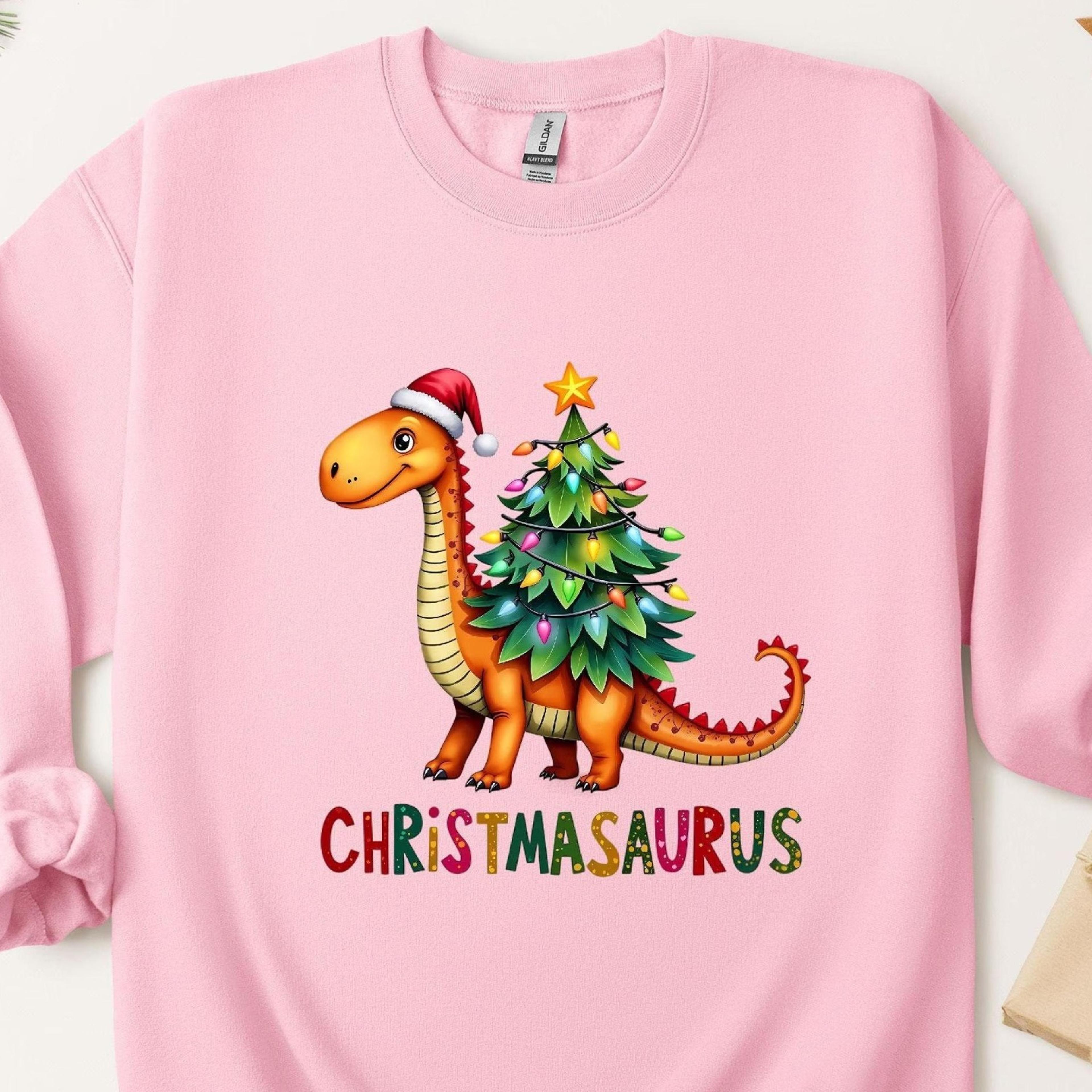 christmatasaurus sweatshirt festive dinosaur christmas tree