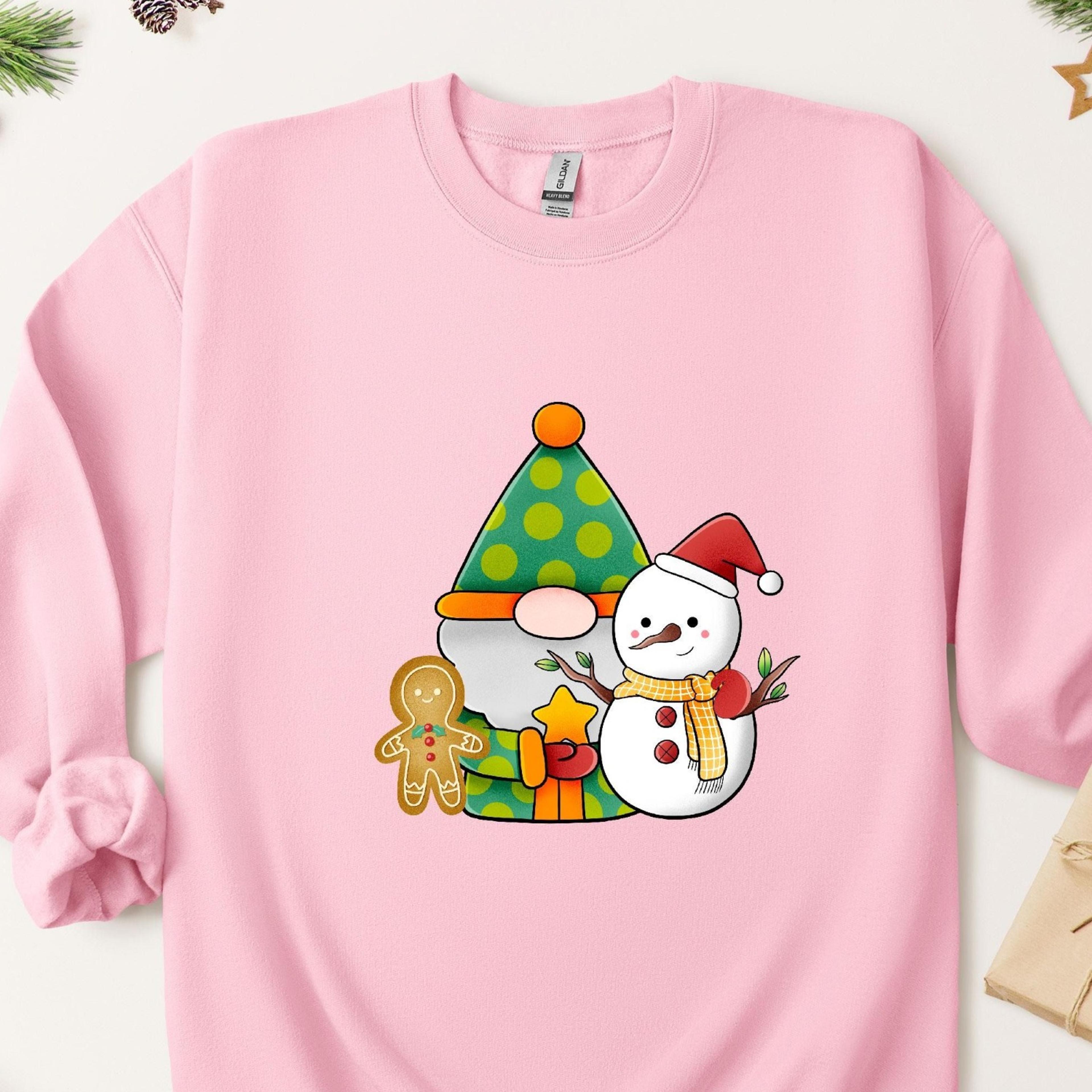 christmas gnome & snowman sweatshirt festive