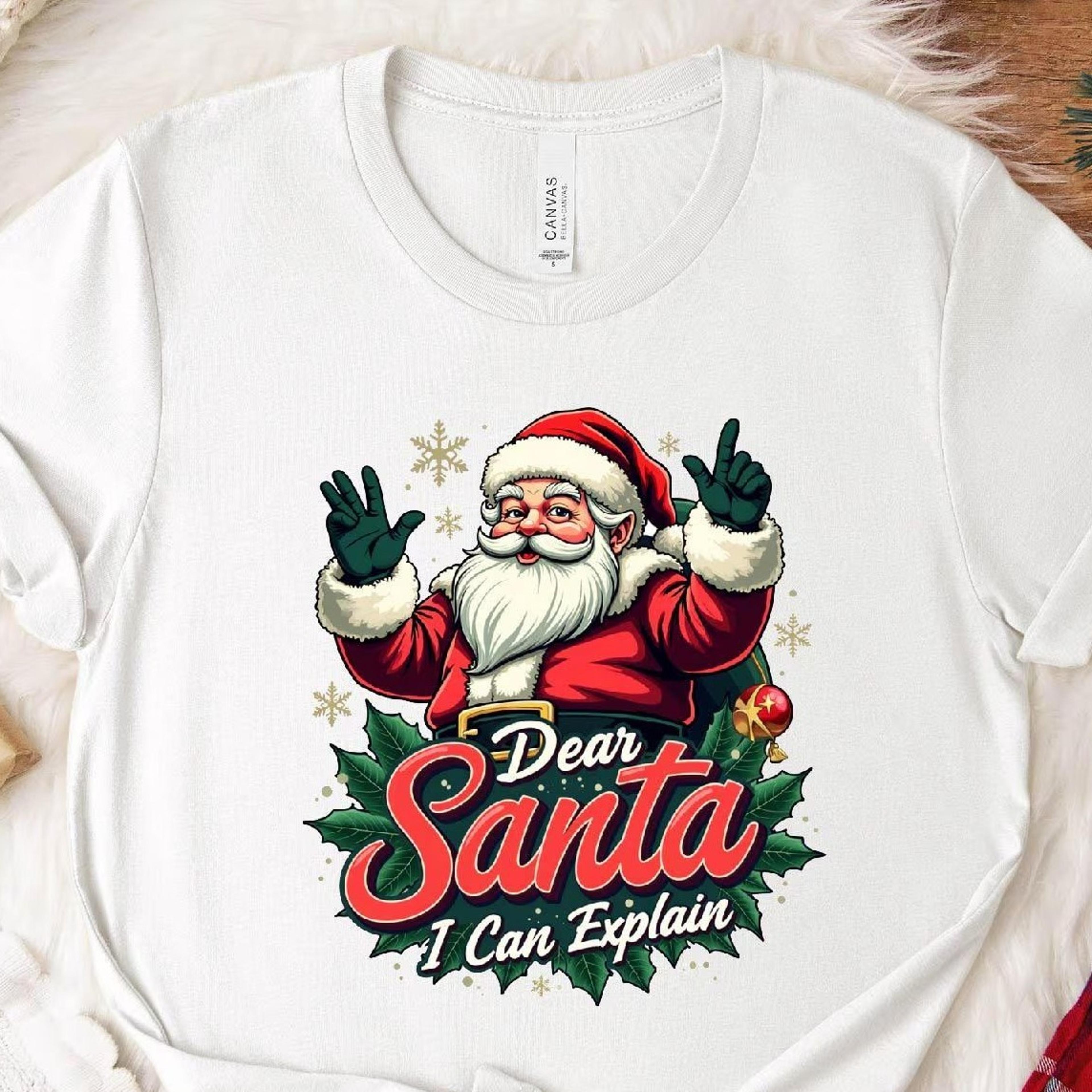dear santa i can explain t shirt funny christmas party