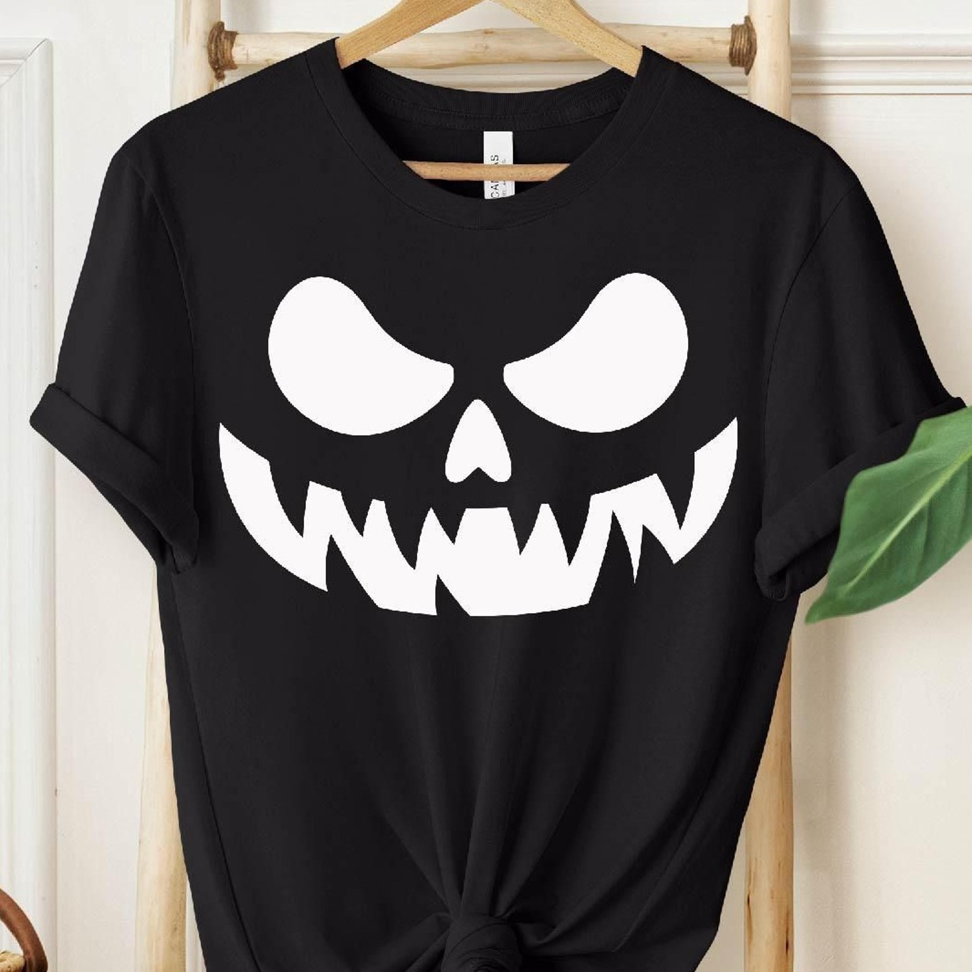 scary pumpkin face t shirt halloween