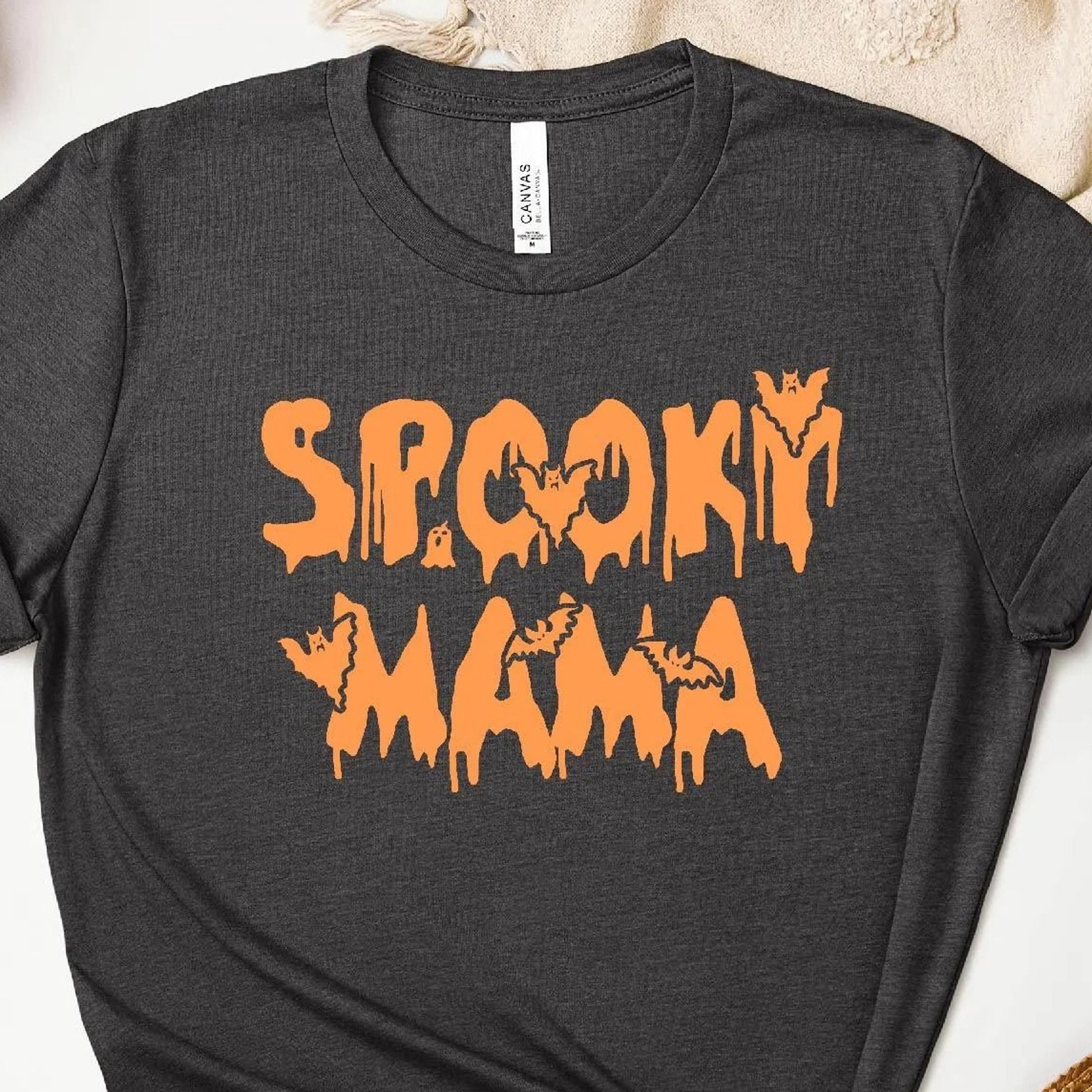 spooky mama halloween t-shirt funny mummy mom outfit cute fall graphic shirt unisex