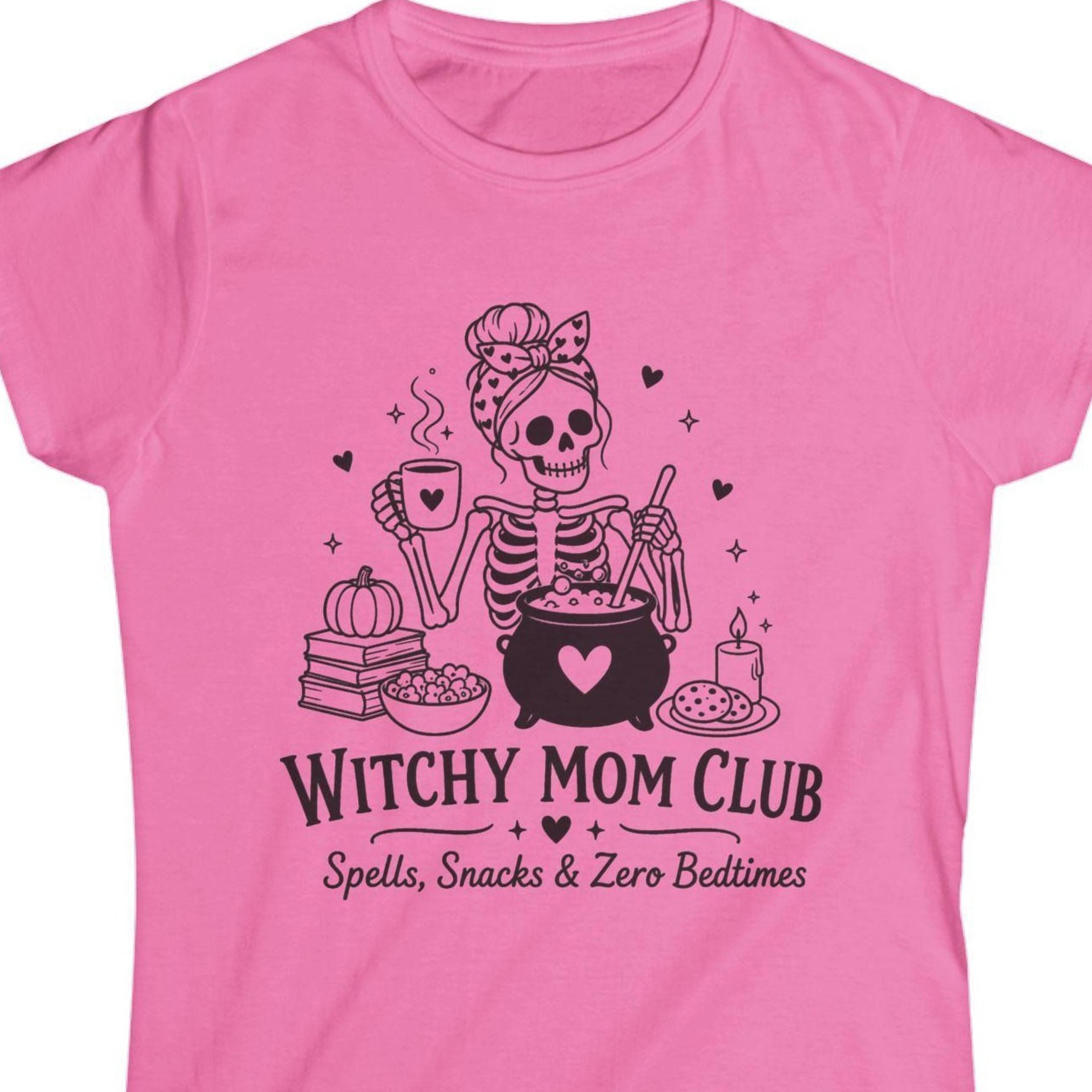 witchy mom club shirt, halloween skeleton mom tee, spells snacks zero bedtimes shirt, funny halloween mom gift