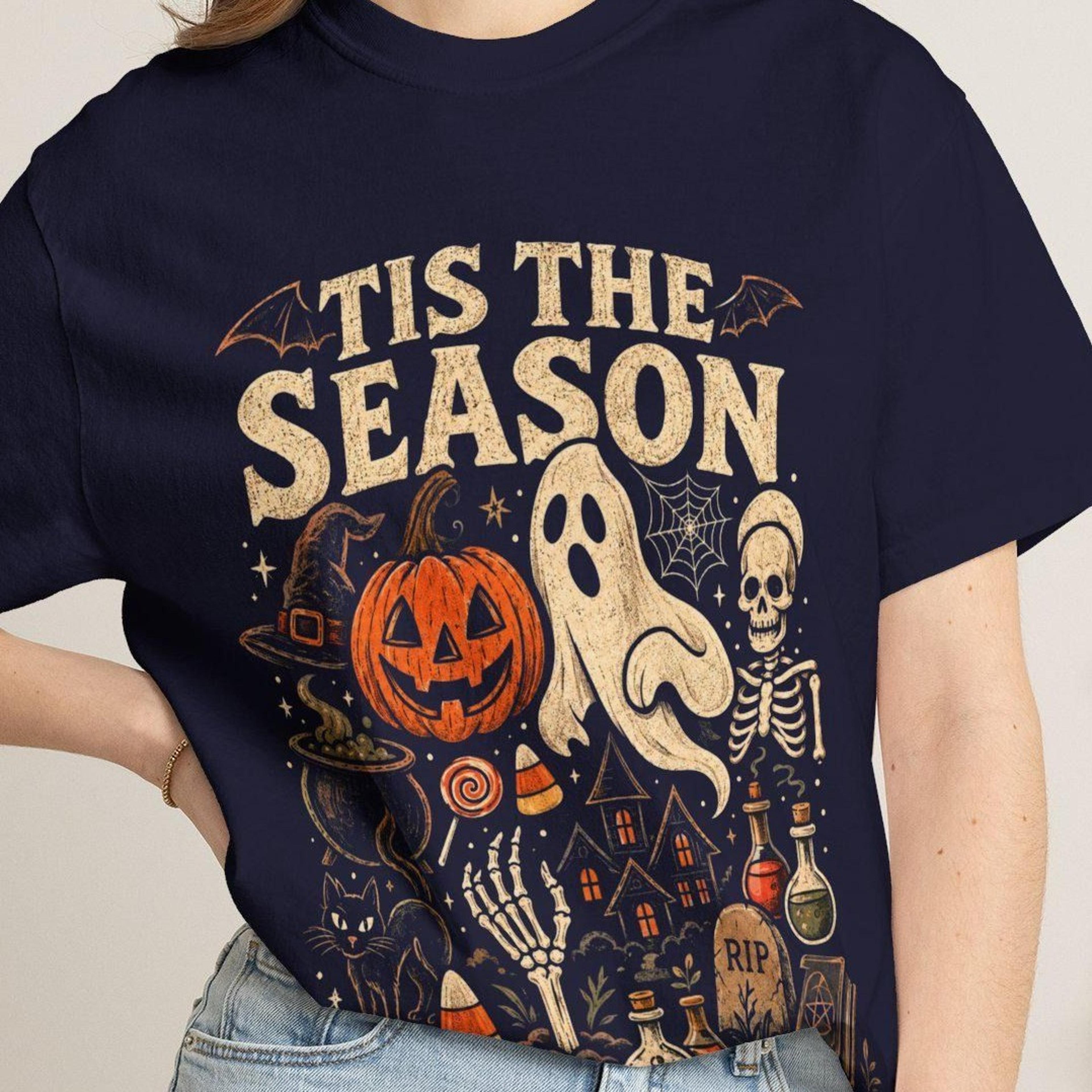 halloween t-shirt, ghost pumpkin skeleton shirt, spooky season tee, vintage halloween shirt, candy corn shirt, halloween