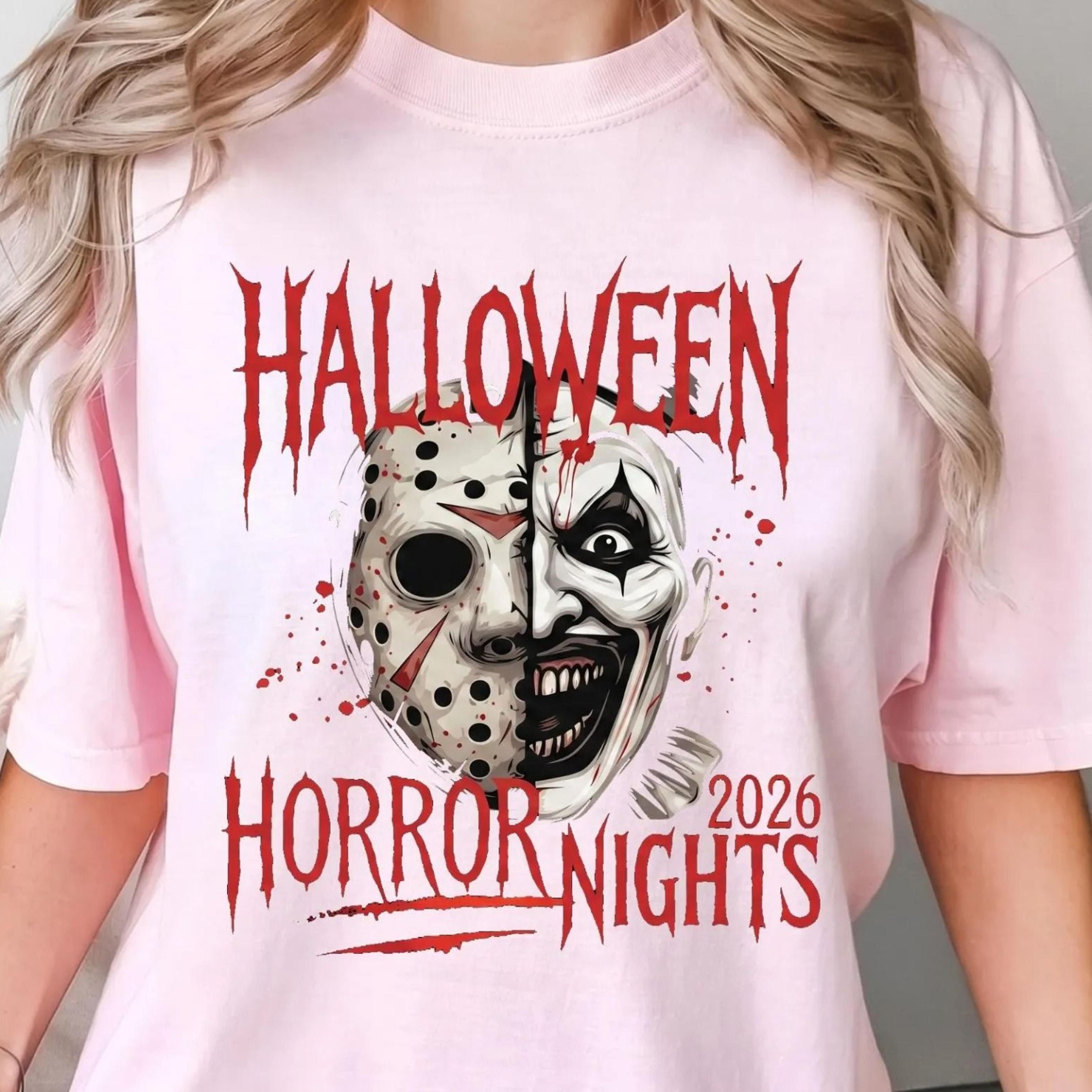 halloween horror nights 2026 shirt, scary horror movie graphic tee, spooky halloween t-shirt, horror fan gift