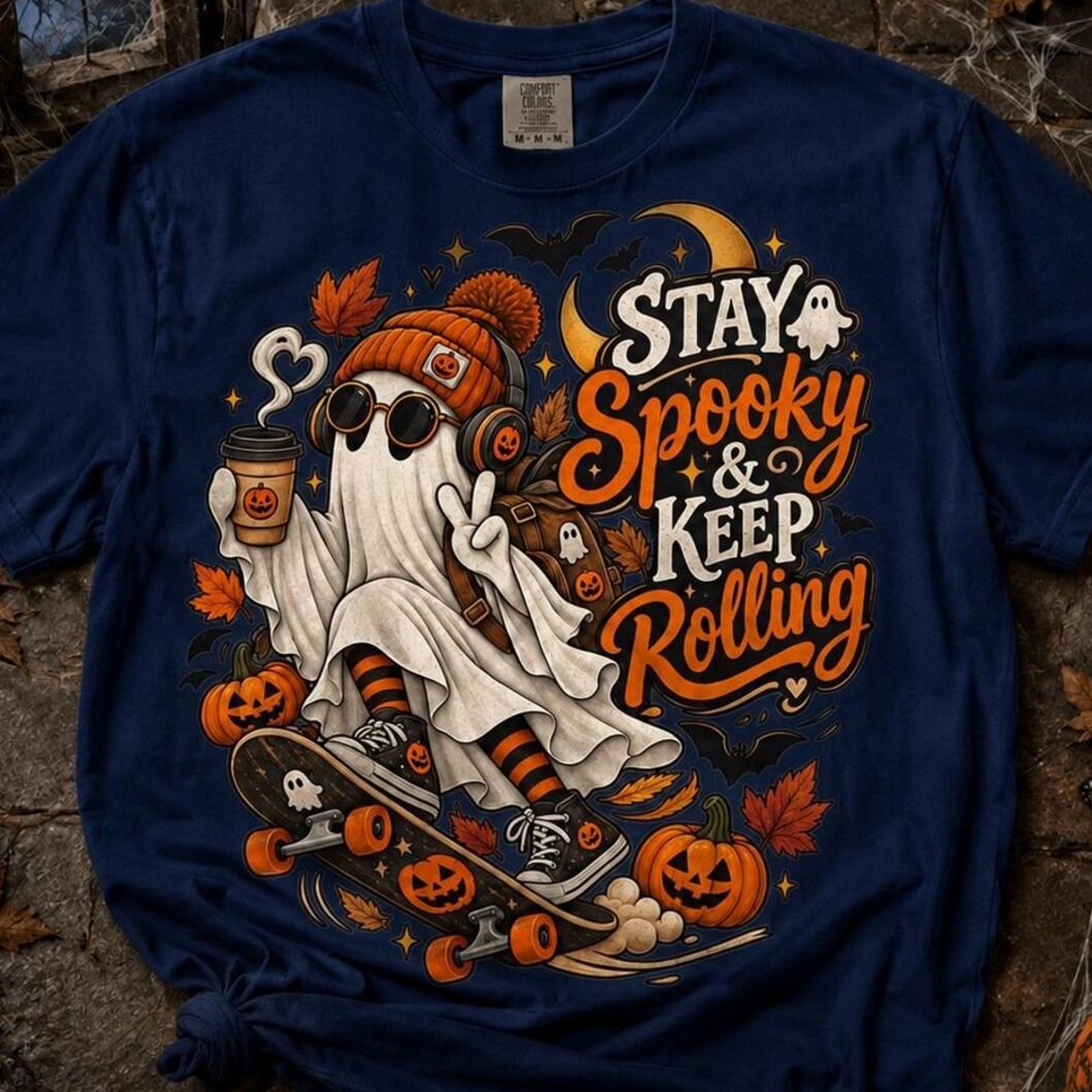 y2k halloween shirt, funny ghost skater tee, retro spooky ghost t-shirt, vintage halloween graphic tee