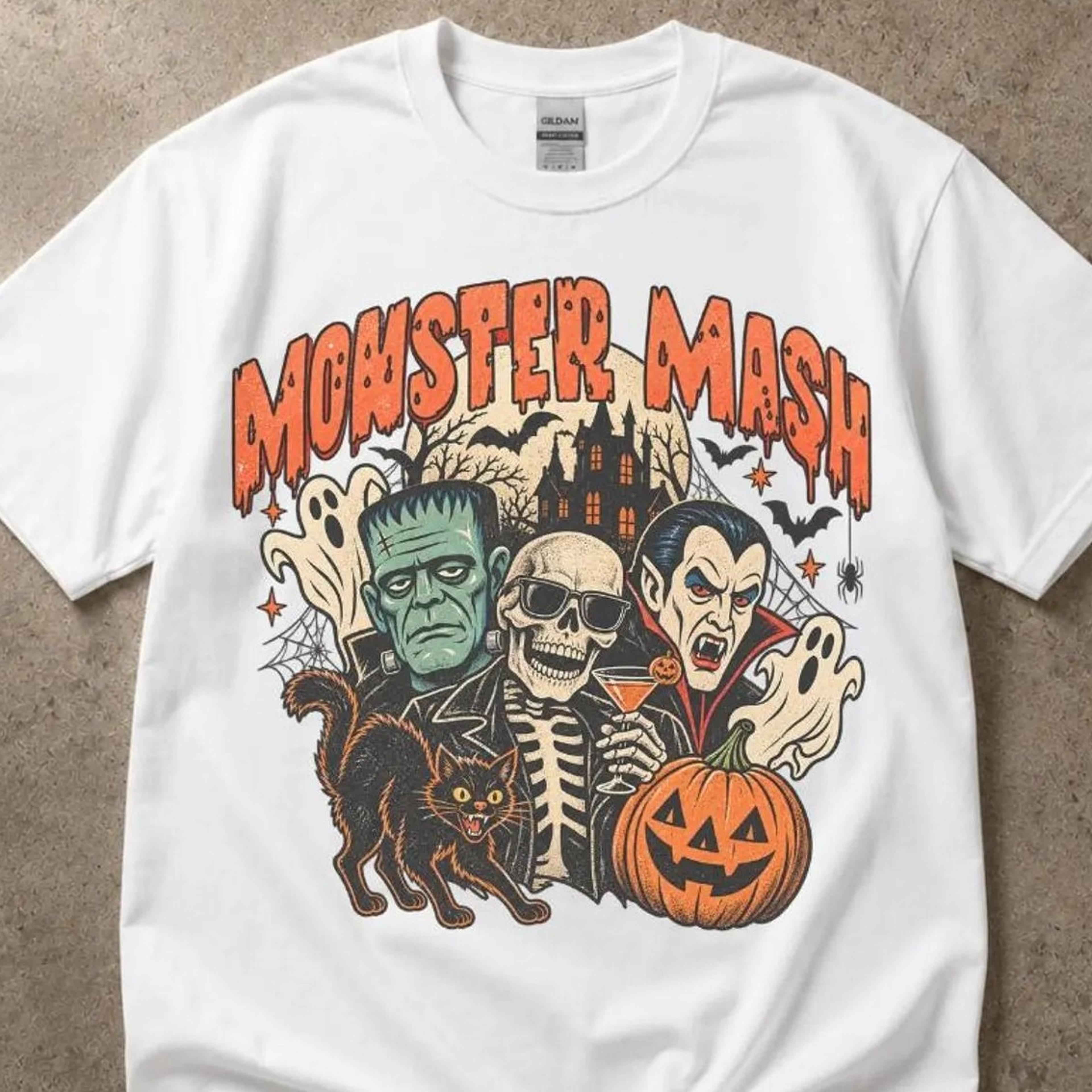 monster mash halloween shirt, classic monsters t-shirt, retro horror graphic tee, frankenstein dracula shirt, spooky