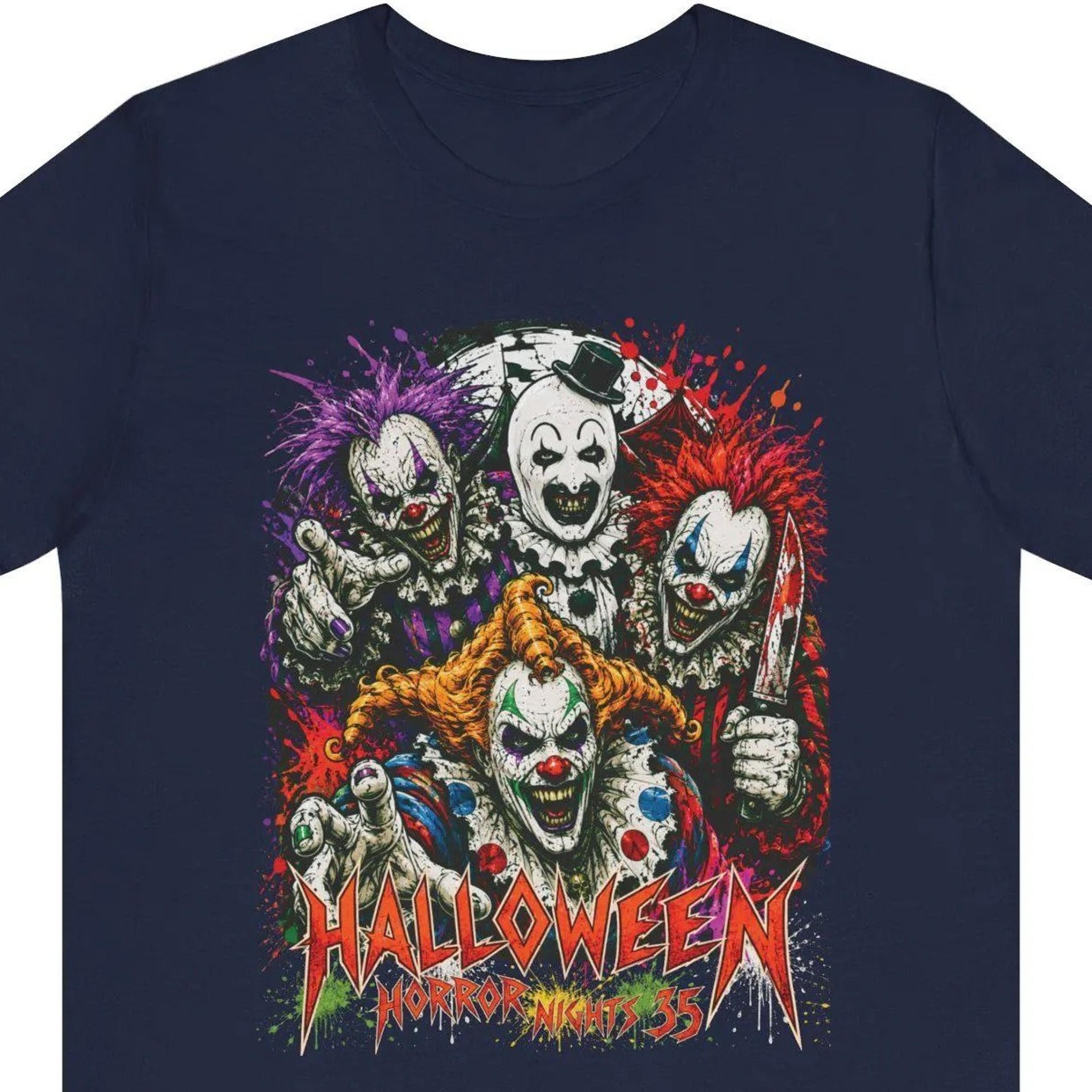 hhn, jack and art, killer clown squad halloween tee | horror clowns graphic t-shirt