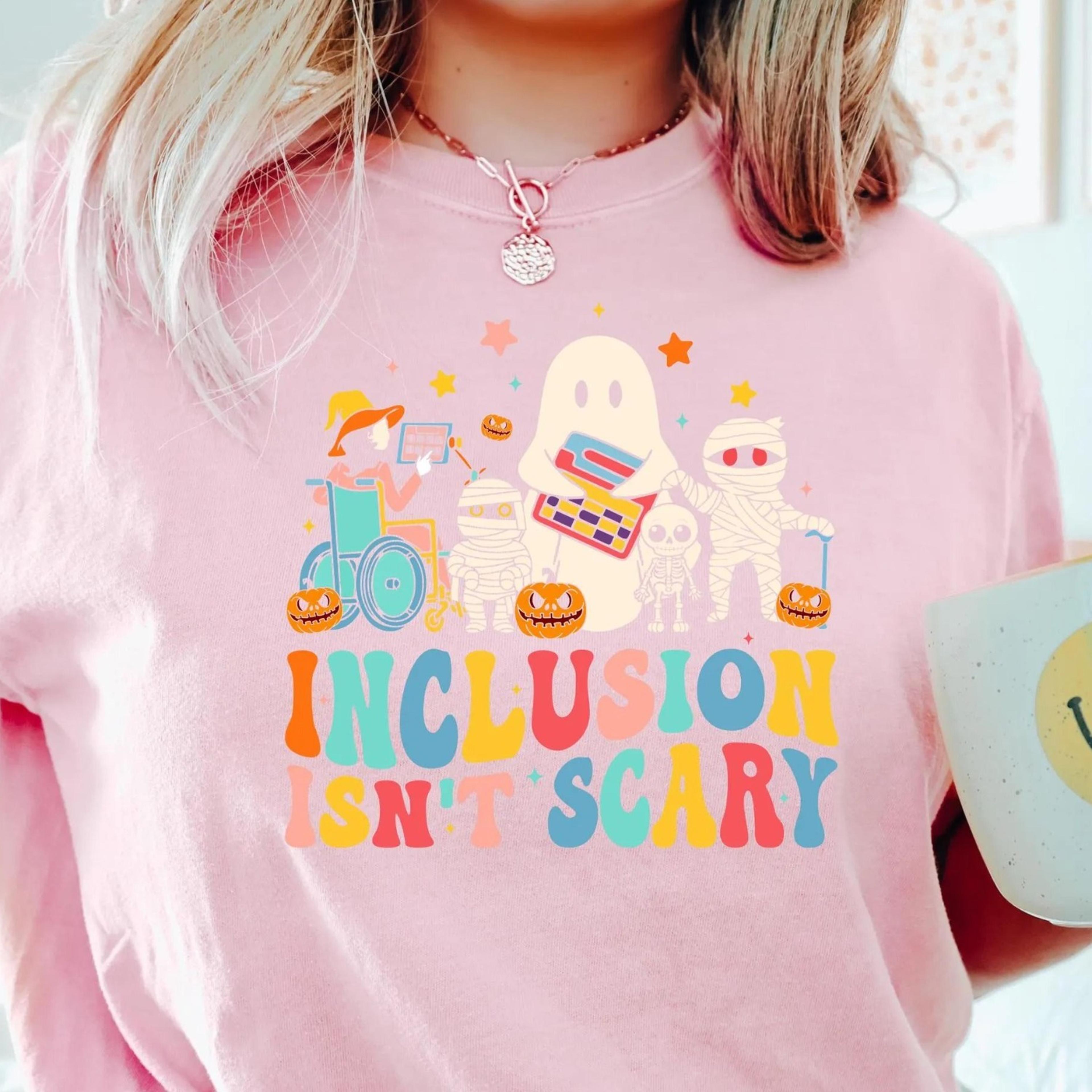 isn't scary halloween shirt, slp halloween shirt, halloween sped teacher tee ,inclusion awareness shirt, teacher tee