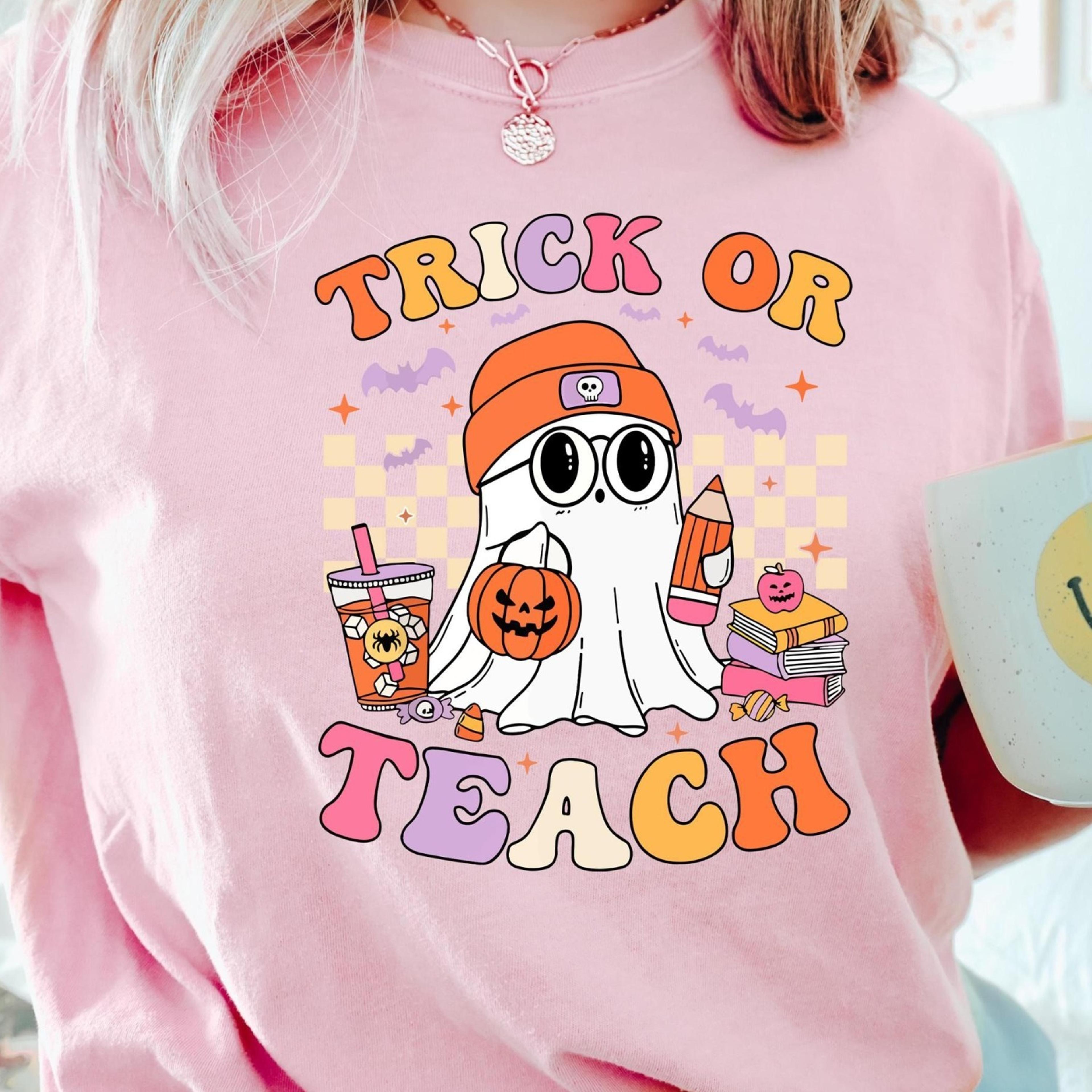 halloween shirt, halloween teacher shirt, trick or teach shirt