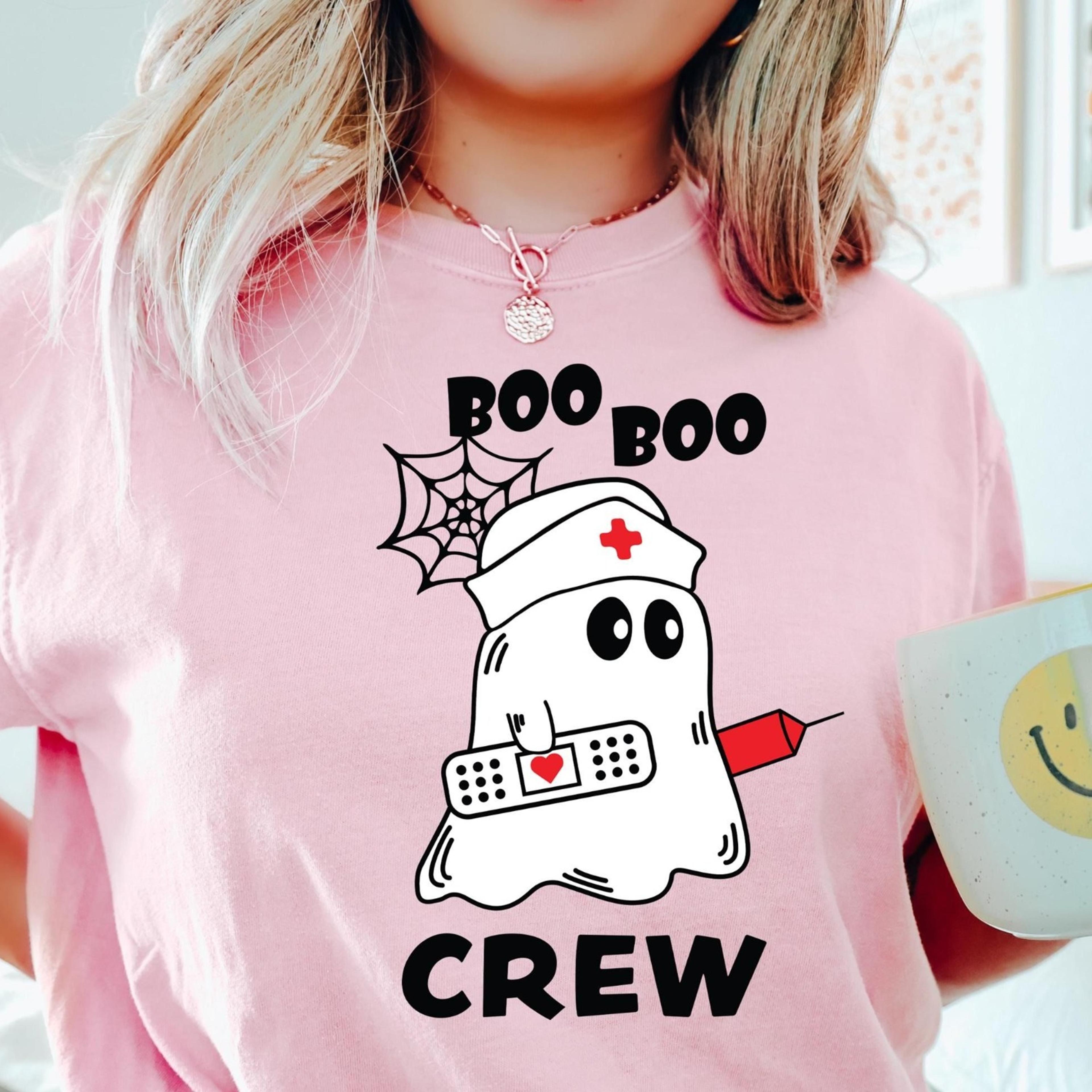 boo crew shirt, halloween nurse shirt, cute ghost halloween shirts