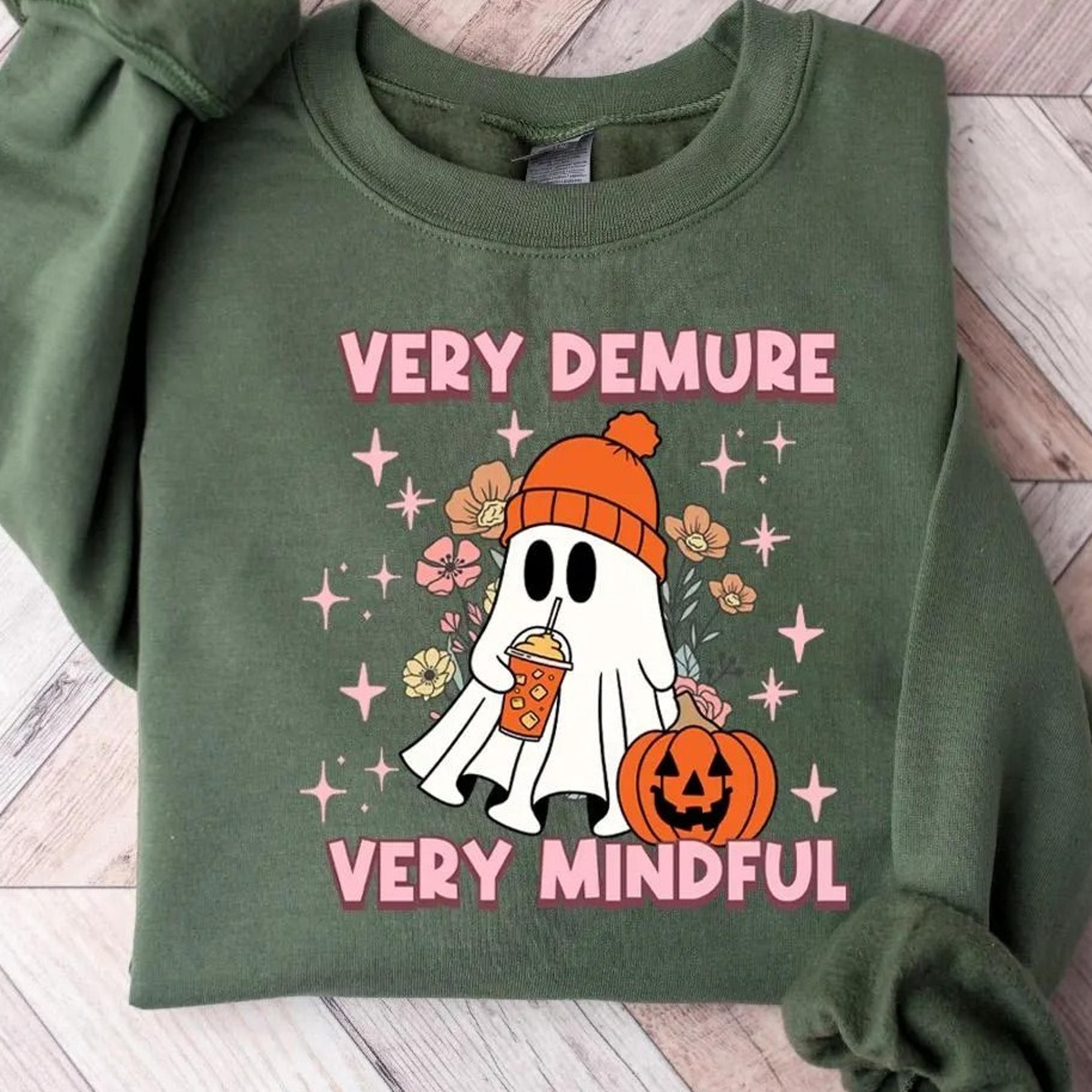 very demure very cutesy very spooky sweatshirt, ghost lady shirt, halloween crewneck, cute ghost