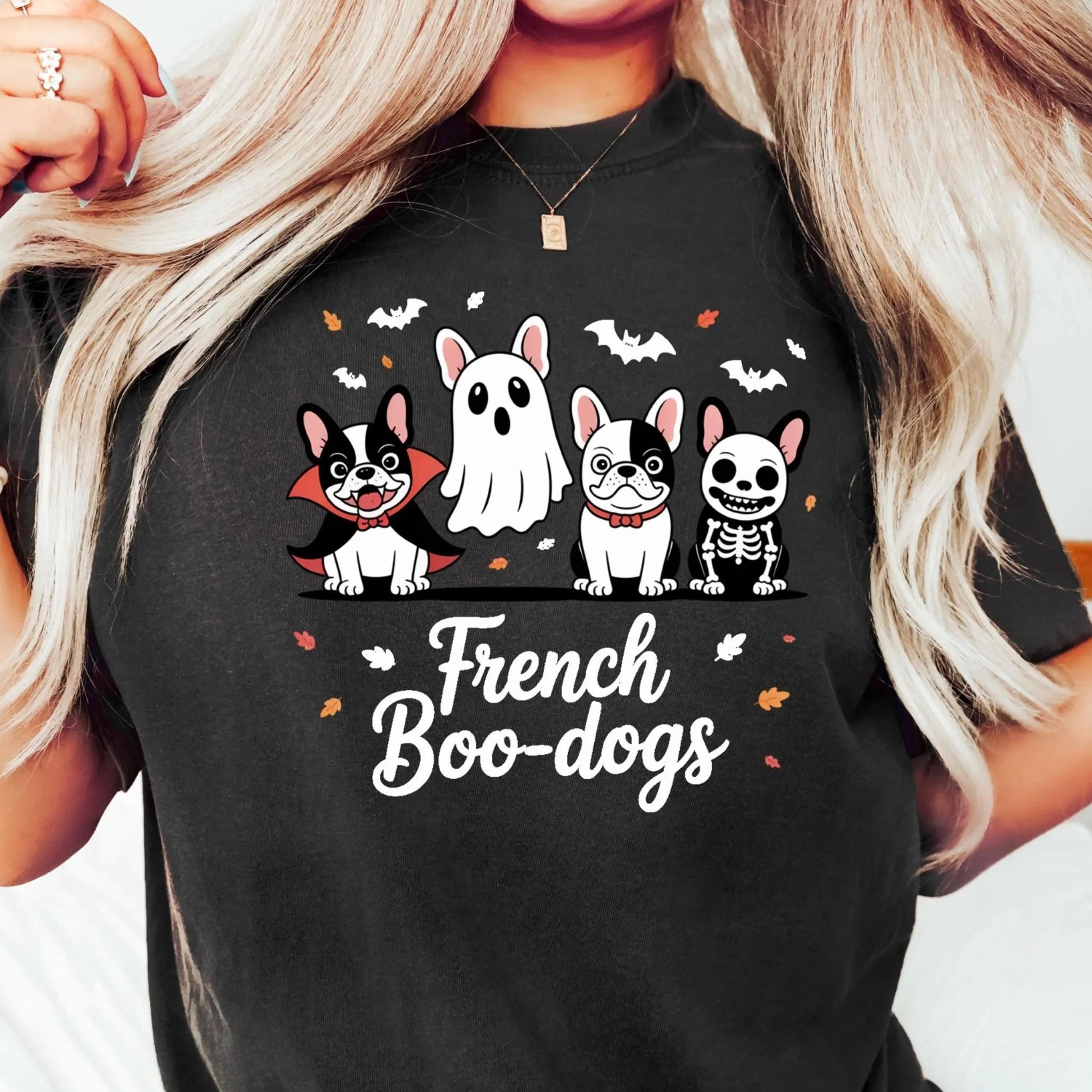 fall french bulldog halloween shirt, boo dogs funny pun, cute dog t shirt