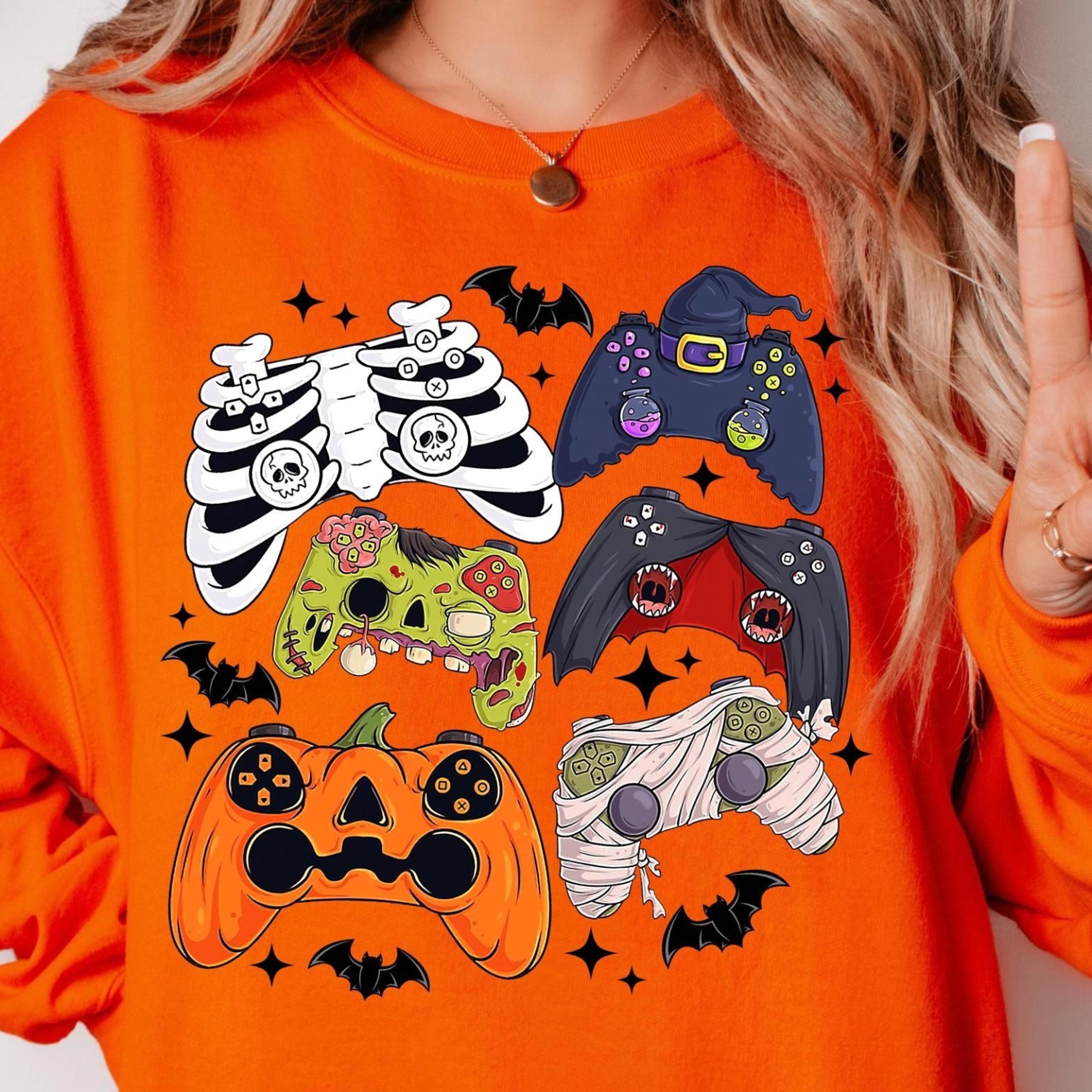 halloween gaming controllers t-shirt, spooky af gaming shirt, funny gaming tee, halloween gamer shirt