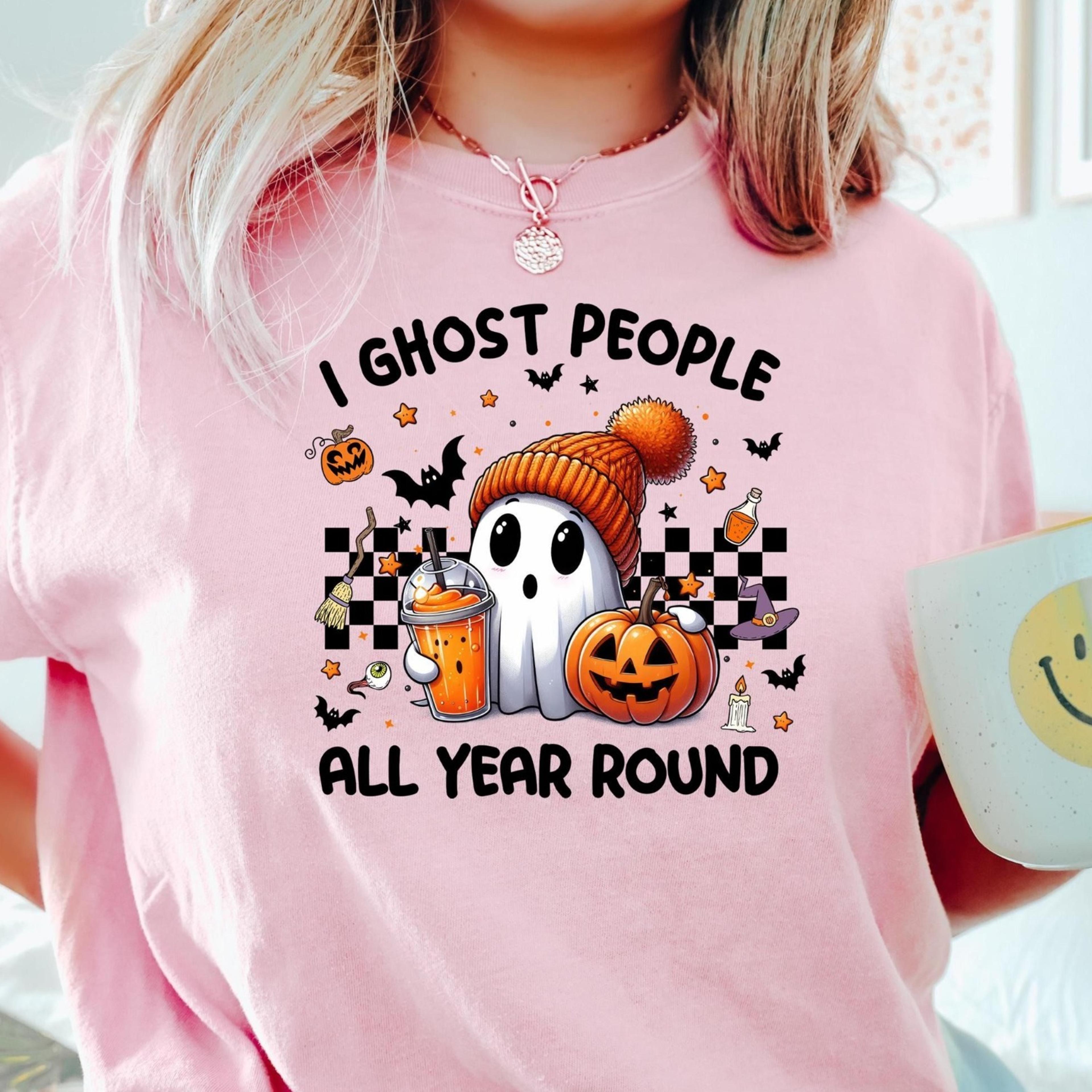 cute ghost halloween shirt, i ghost people all year round shirt, funny halloween tee, bougie ghost shirt