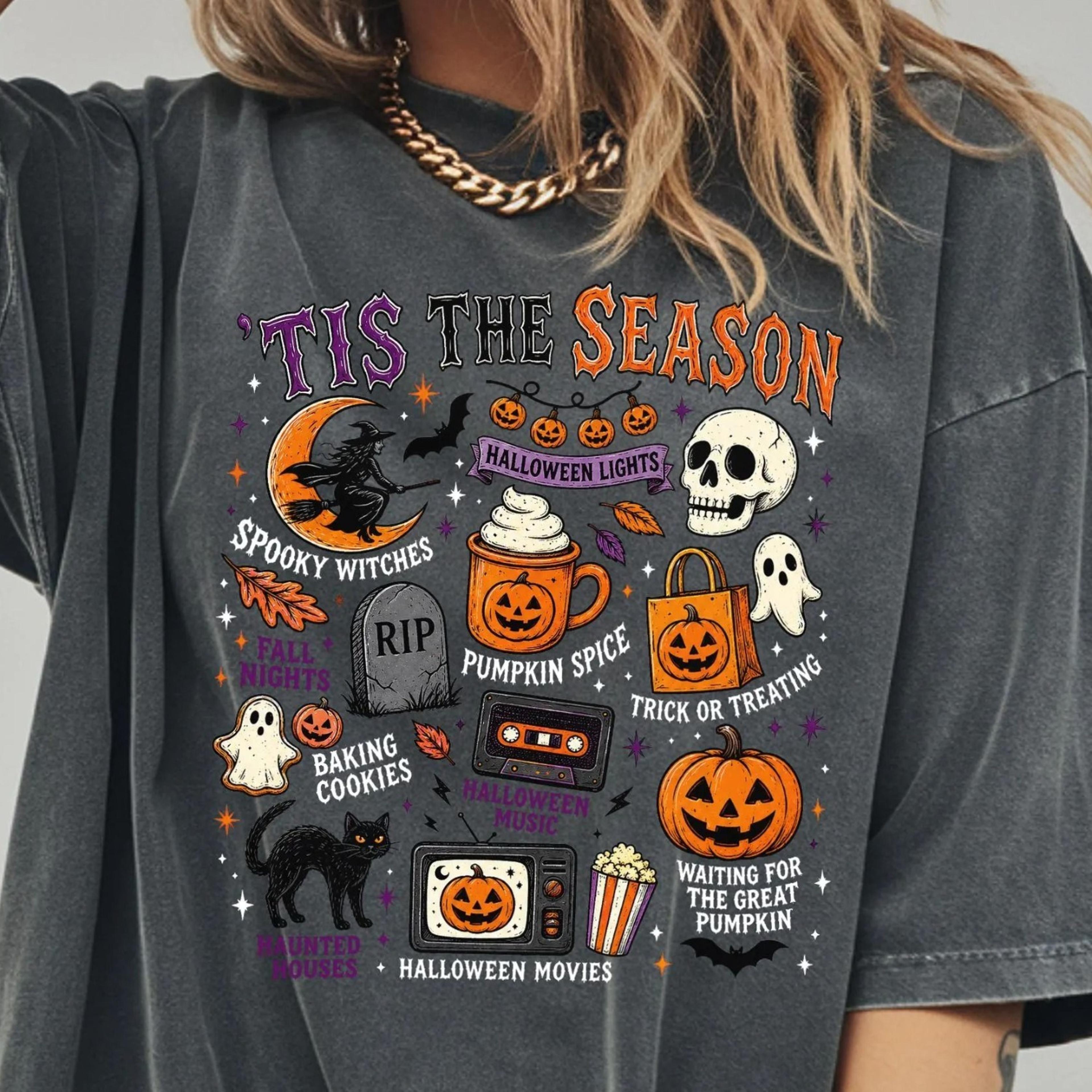 vintage halloween shirt tee retro spooky season graphic unisex fall shirt