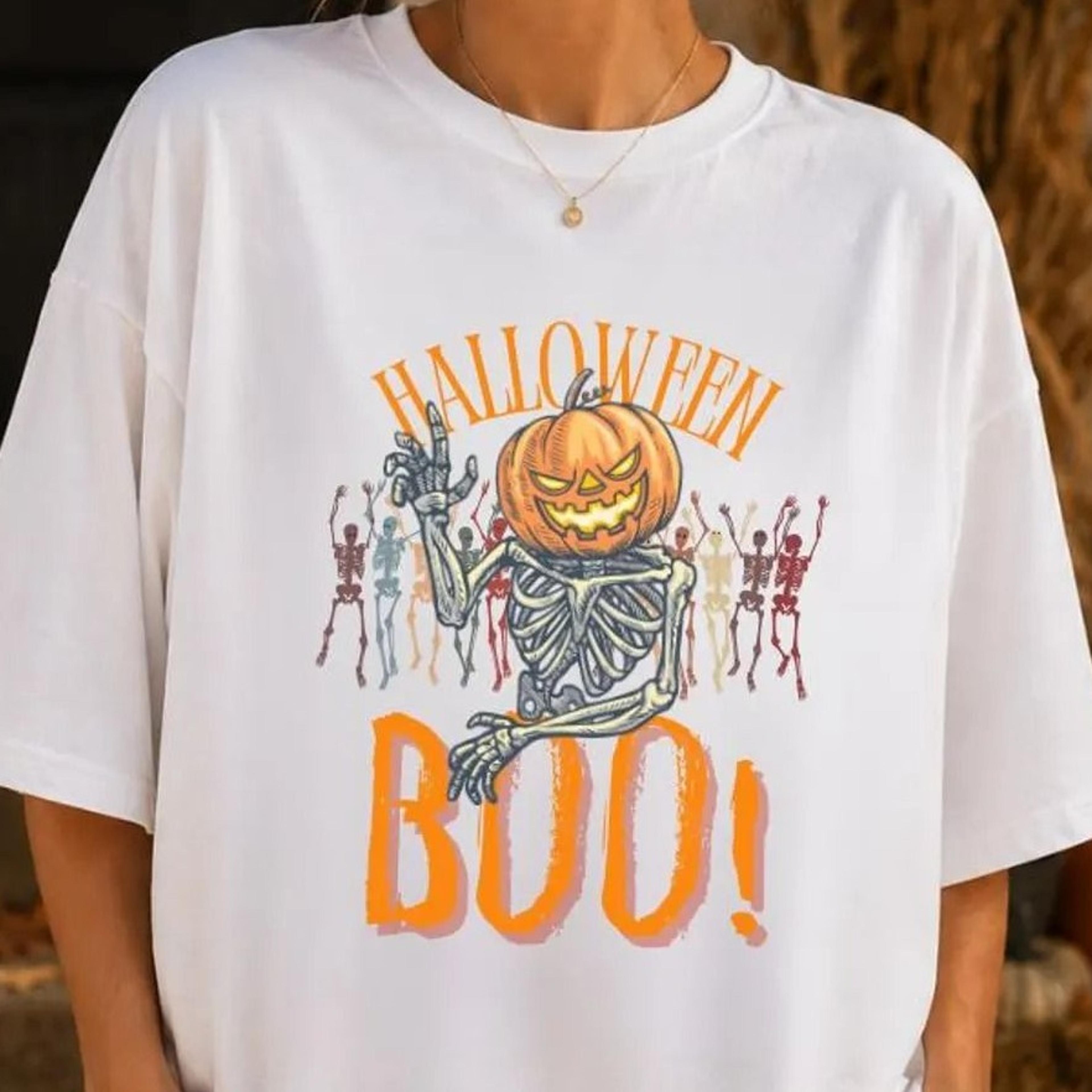 funny halloween shirt, pumpkin skeleton shirt, spooky halloween tee