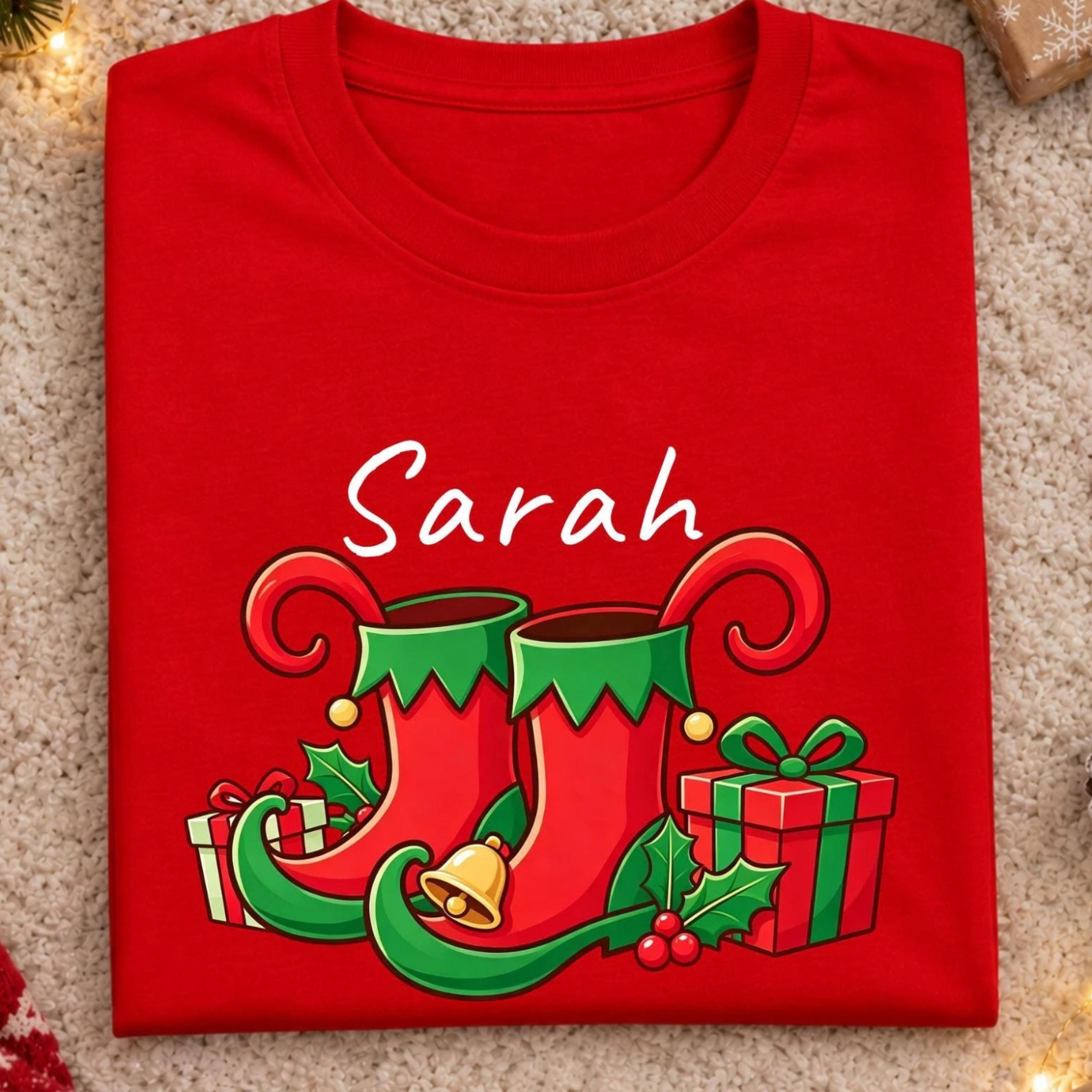 elf shirt, xmas t shirt, holiday christmas tee, elf boots shirt, womens